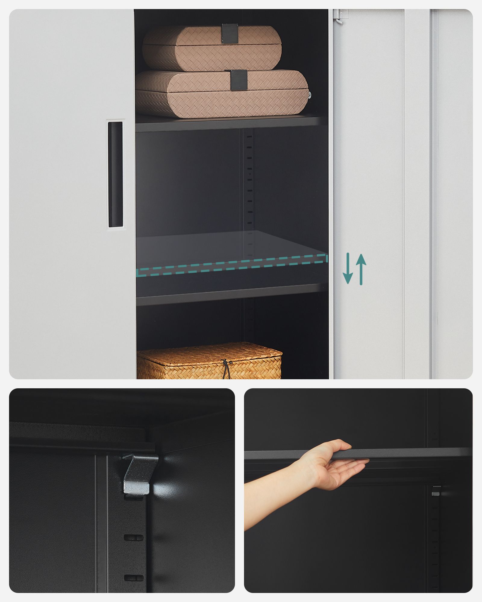 Büroschrank mit 2 Türen aus Stahl-OMC013S01 Büroschrank mit 2 Türen aus Stahl-OMC013S01