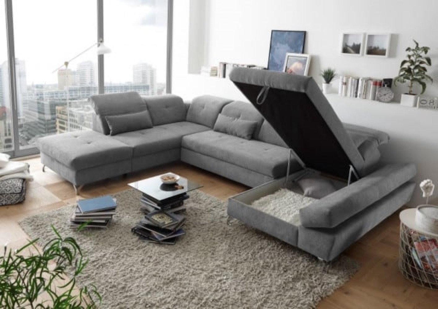 Wohnlandschaft Melfi von Ed Exciting Design – Modernes U-Form Sofa mit Schlaffunktion und Bettkasten Wohnlandschaft Melfi von Ed Exciting Design – Modernes U-Form Sofa mit Schlaffunktion und Bettkasten