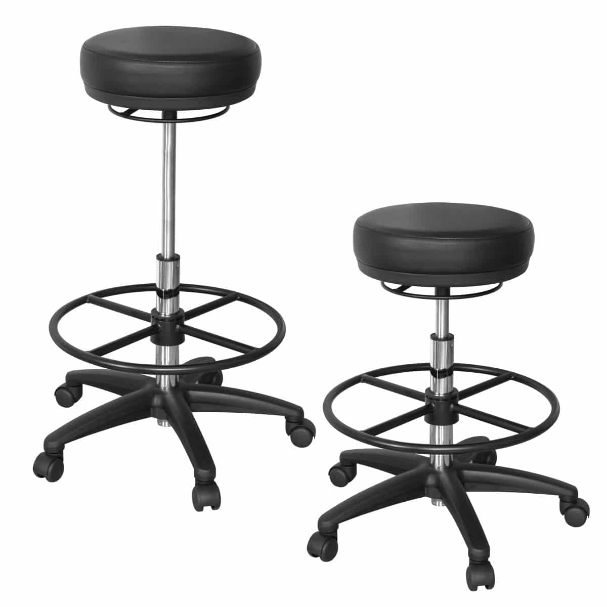 40180-AMSTYLE-Arbeitshocker-Roland-drehbar-Sitzfl_2HWCuyju4c5h9q Arbeitshocker ROLAND Schwarz Rund Sitzhocker Rollen gebremst Arbeitsstuhl 120KG Hocker höhenverstellbar