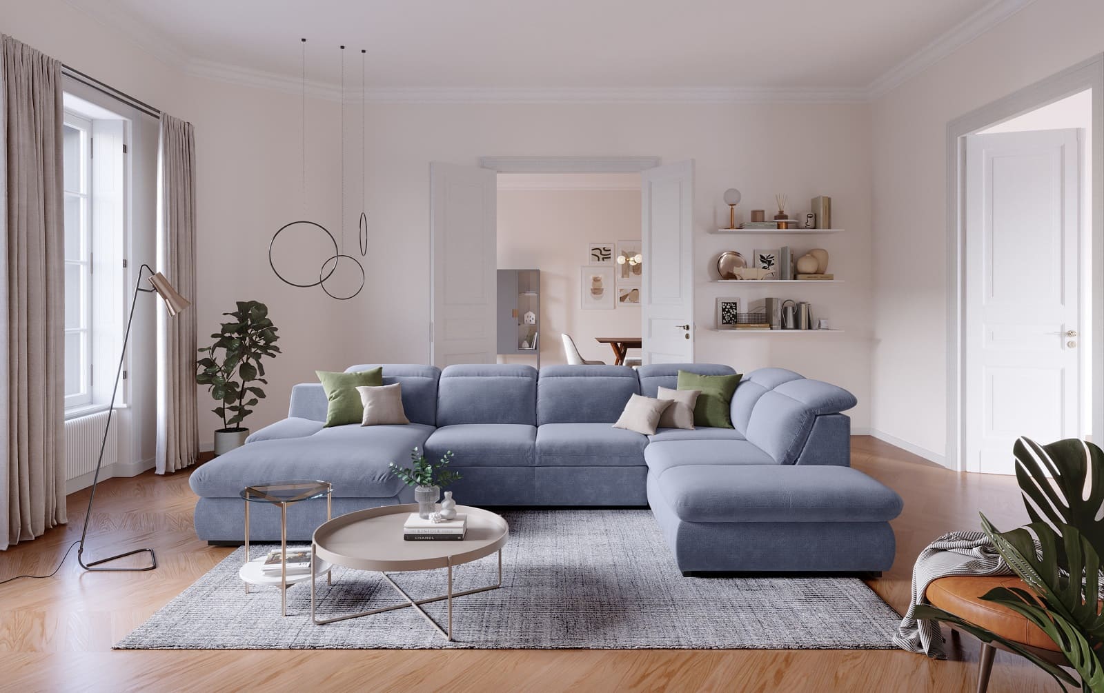 Lorena Wohnlandschaft mit Schlaffunktion und Bettkasten - Cotta