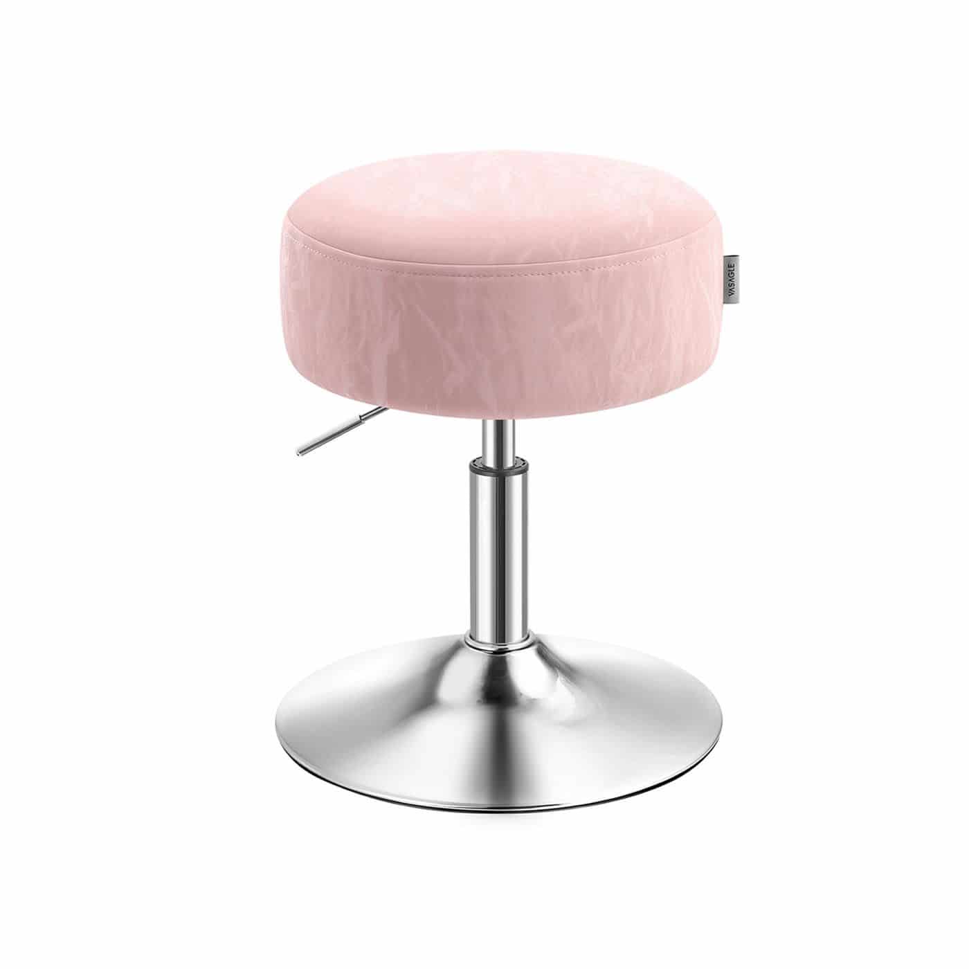 Höhenverstellbarer und 360° drehbarer Schminkhocker pastellrosa Höhenverstellbarer und 360° drehbarer Schminkhocker pastellrosa