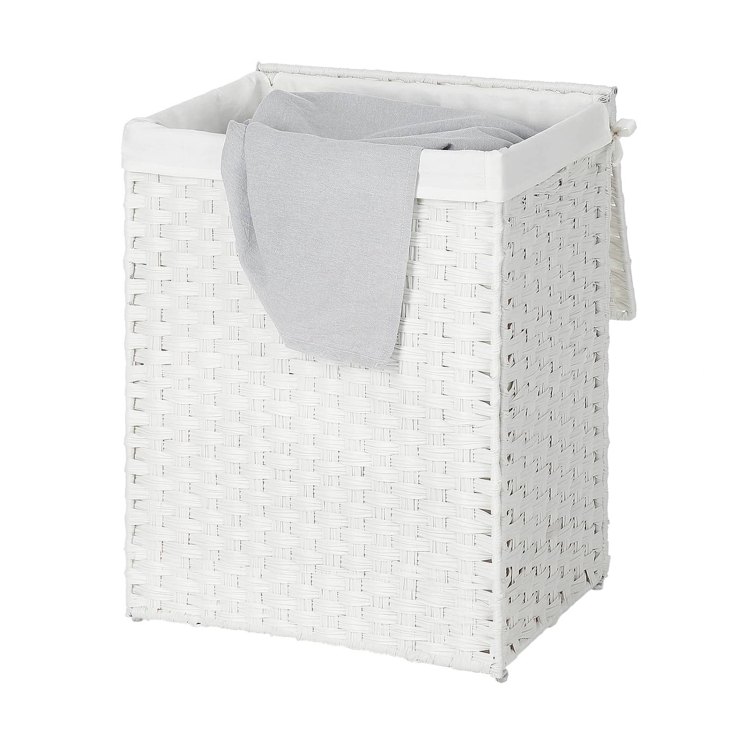 Wäschekorb aus Polyrattan Weiß-LCB51WT Wäschekorb aus Polyrattan Weiß-LCB51WT