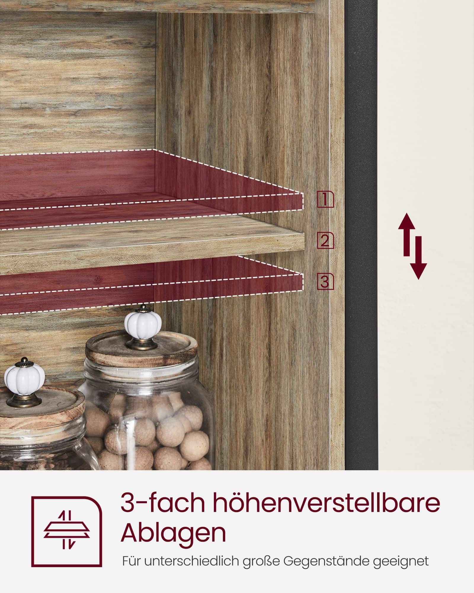 Sideboard mit Schiebetüren und Ablagen-LSC092B60 Sideboard mit Schiebetüren und Ablagen-LSC092B60