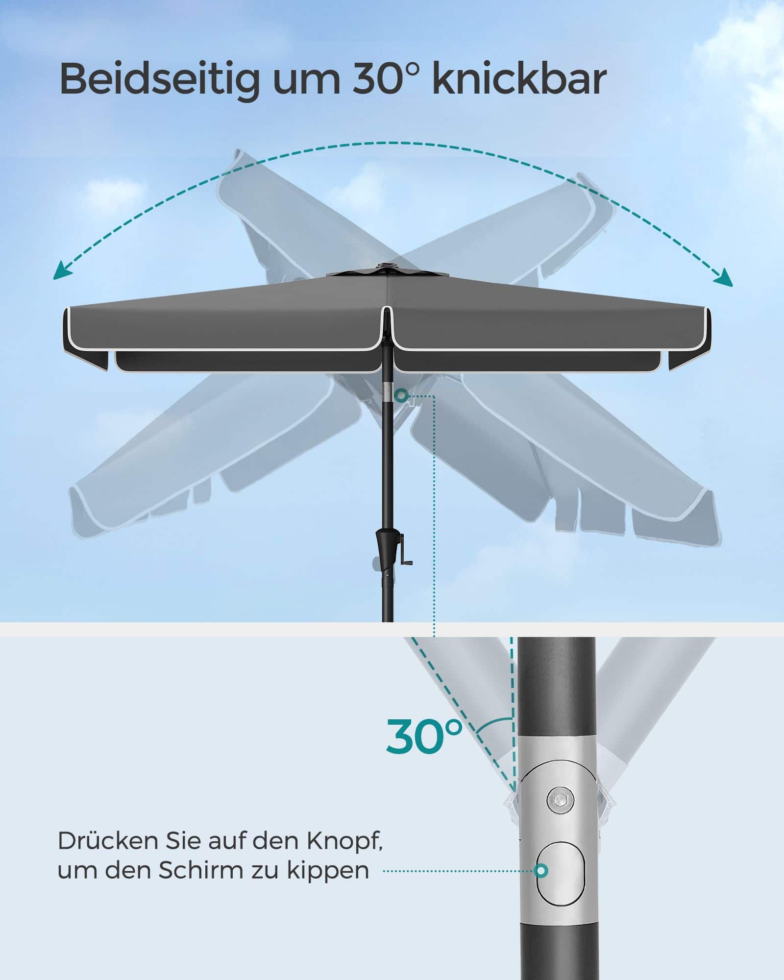 Balkonschirm rechteckig ohne Ständer grau Balkonschirm rechteckig ohne Ständer grau