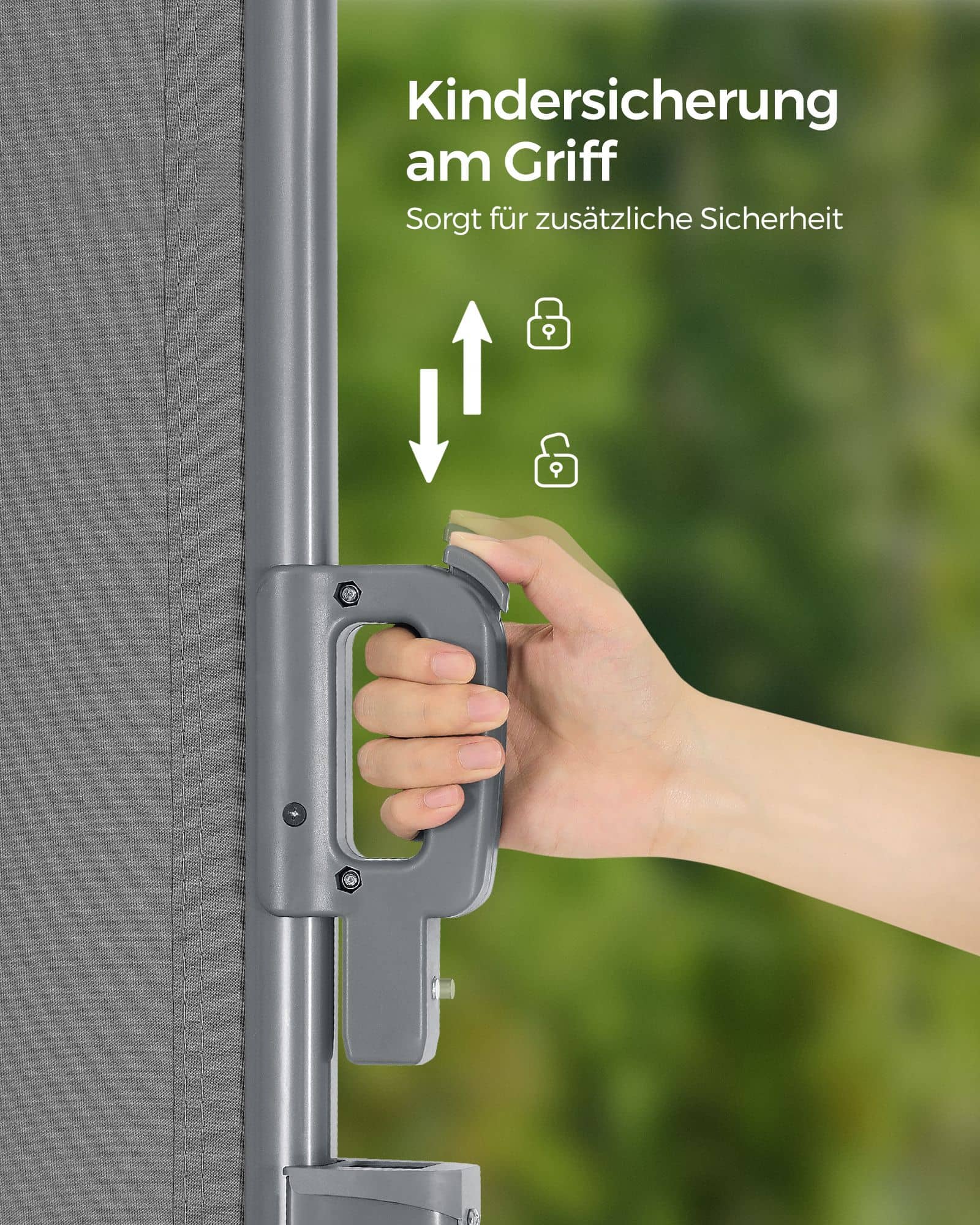 Seitenmarkise ausziehbar 180 x 400 cm für Balkon