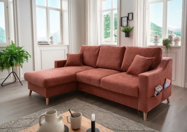 Benformato Ecksofa Valentina mit Bettkasten in verschiedenen Farben erhältlich Mikrofaser