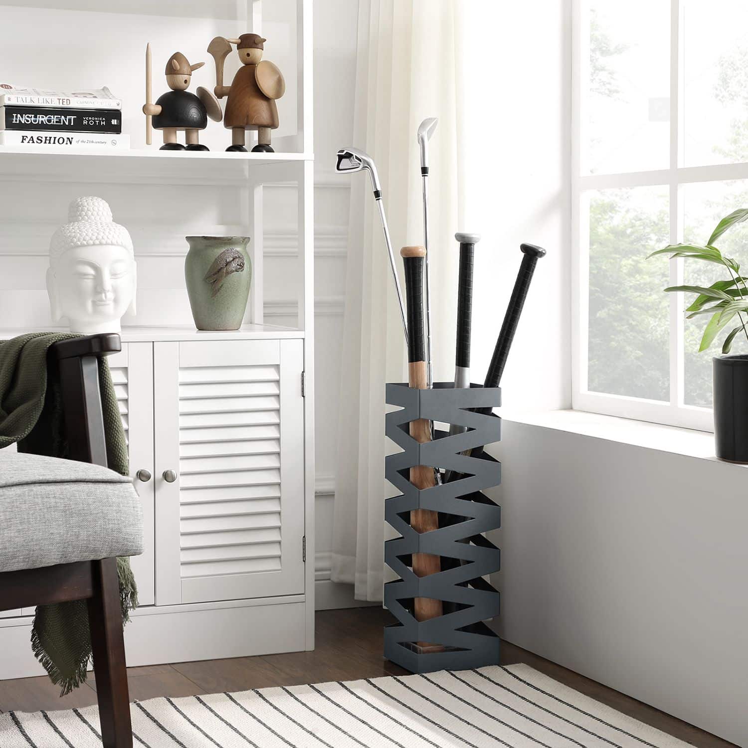 Regenschirmständer aus Metall quadratisch anthrazit-LUC016G01 Regenschirmständer aus Metall quadratisch anthrazit-LUC016G01