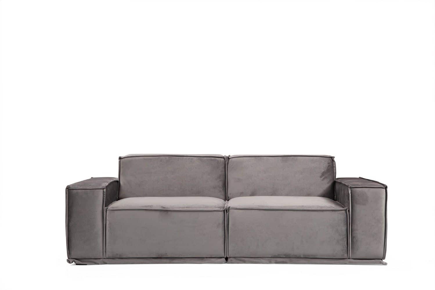 Sofa Lego 2-Sitzer Grau Mikrofaser Samtvelours Sofa Lego 2-Sitzer Grau Mikrofaser Samtvelours