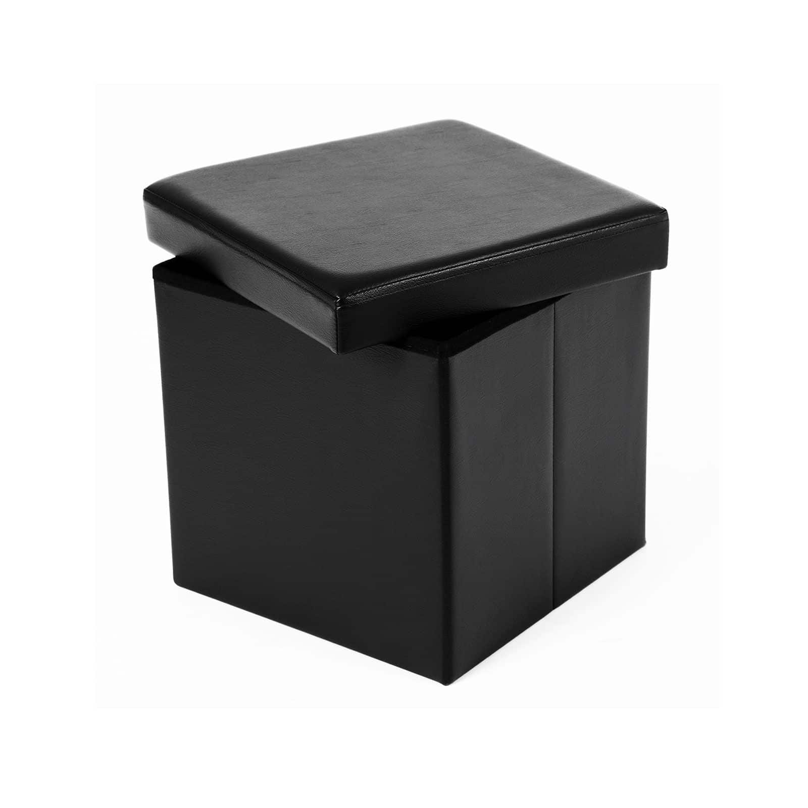 Sitzwürfel Kunstleder Schwarz-LSF101 Sitzwürfel Kunstleder Schwarz-LSF101