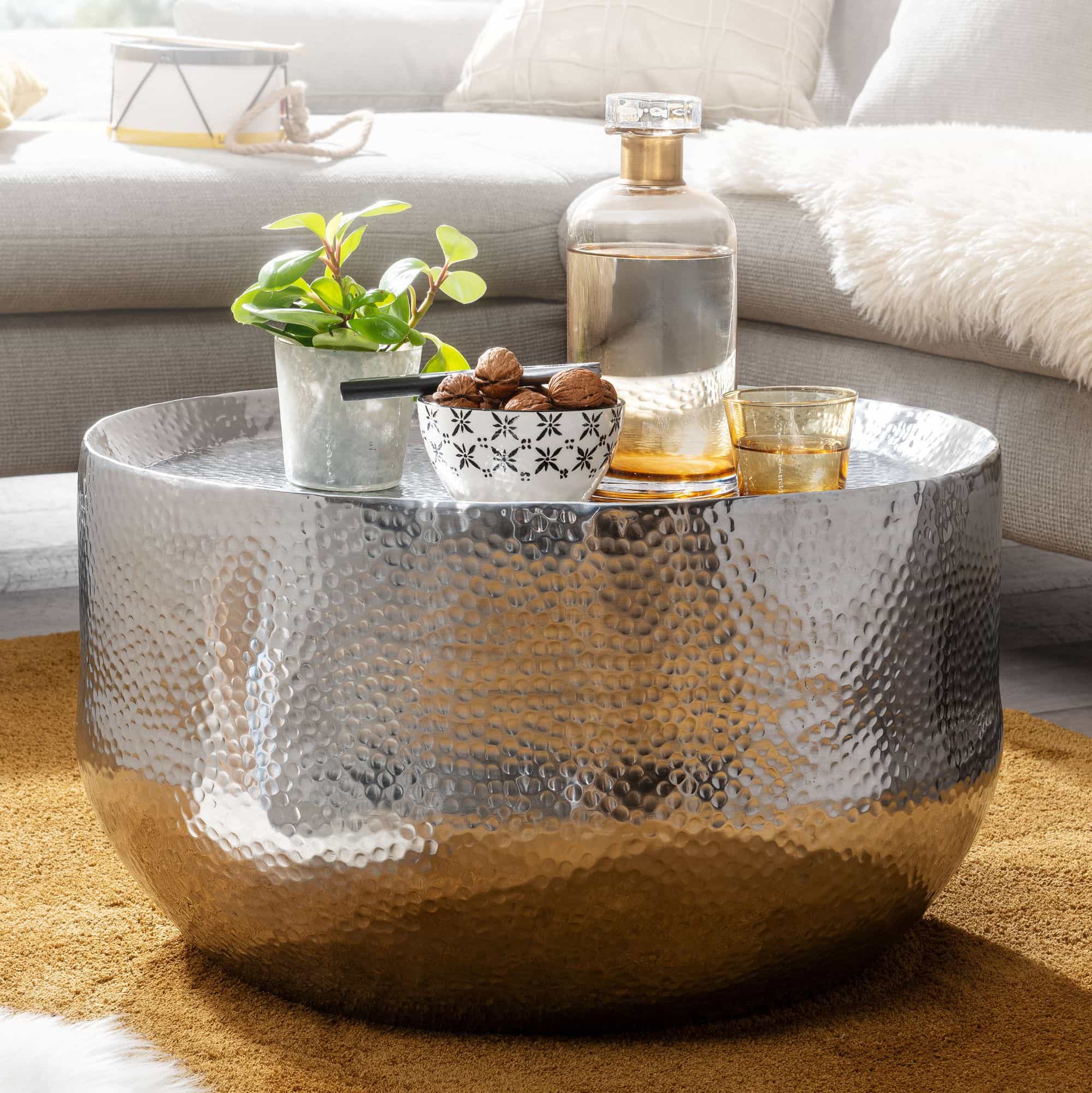 63442-WOHNLING-Couchtisch-Aluminum-Silber-60x60x35-cm-WL6-453-WL6-453_18547rFjqDVlT6 Couchtisch Aluminium Silber 60x60x35 cm Wohnzimmertisch Hammerschlag