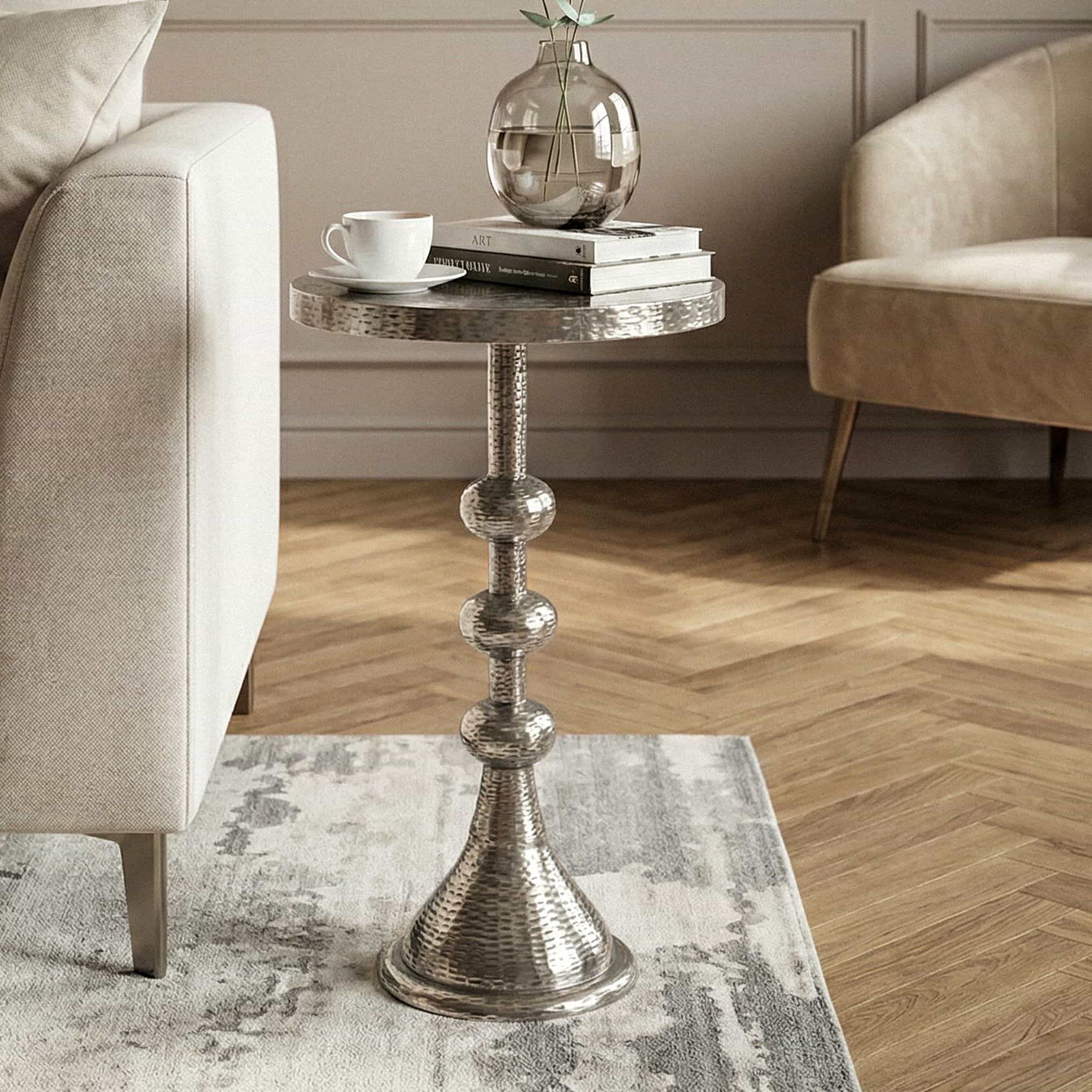 Beistelltisch Aluminium Silber 30cm Runder Anstelltisch Metall - Dekotisch Alu orientalisch - Wohnzimmertisch klein - Design Couchtisch Sofatisch Wohnzimmer Orient Handmade Beistelltisch Aluminium Silber 30cm Runder Anstelltisch Metall - Dekotisch Alu orientalisch - Wohnzimmertisch klein - Design Couchtisch Sofatisch Wohnzimmer Orient Handmade