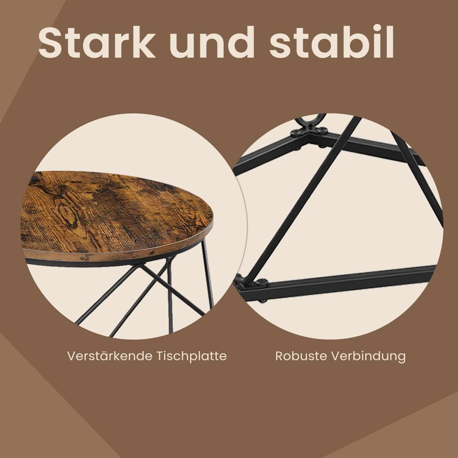 2er Set Couchtische vintagebraun-schwarz 2er Set Couchtische vintagebraun-schwarz