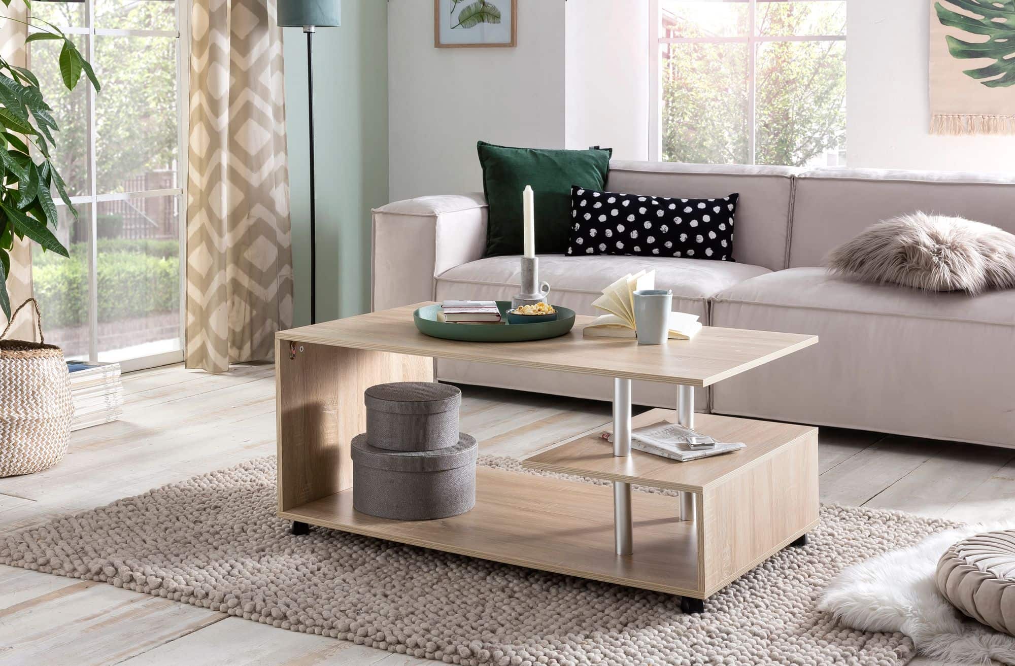 47538-WOHNLING-Couchtisch-LETTY-Sonoma-WL5-735-WL_2YkHJjHTSUnacC Design Couchtisch WL5.735 105 x 48,5 x 60 cm Sonoma Drehbar mit Rollen