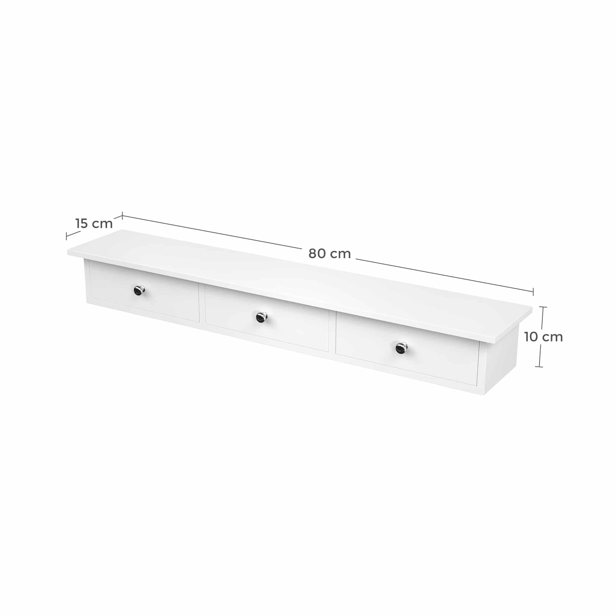 Wandregal mit Schubladen Weiß-LWS085W01 Wandregal mit Schubladen Weiß-LWS085W01