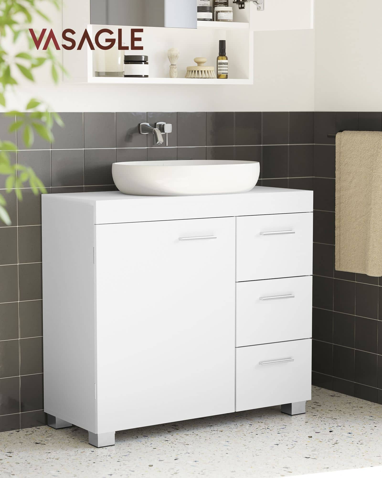 BBK503W10-2 Waschbeckenunterschrank mit Schubladen