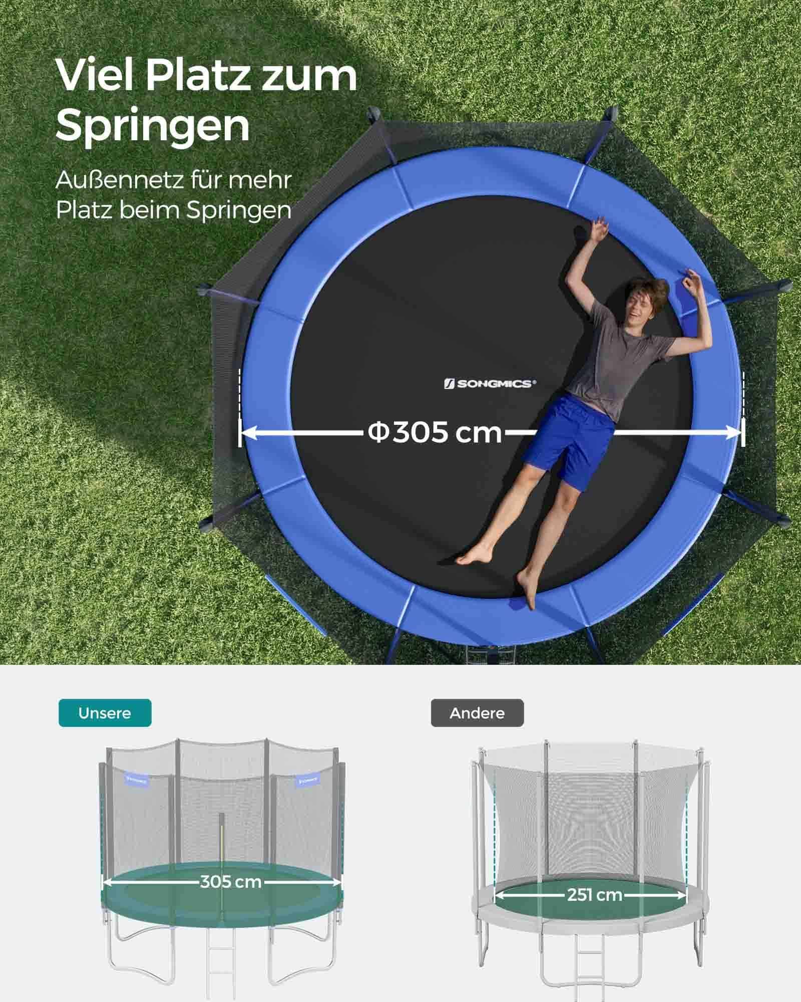 Trampolin Ø 305 cm Schwarz-Blau-B34STR10FT Trampolin Ø 305 cm Schwarz-Blau-B34STR10FT