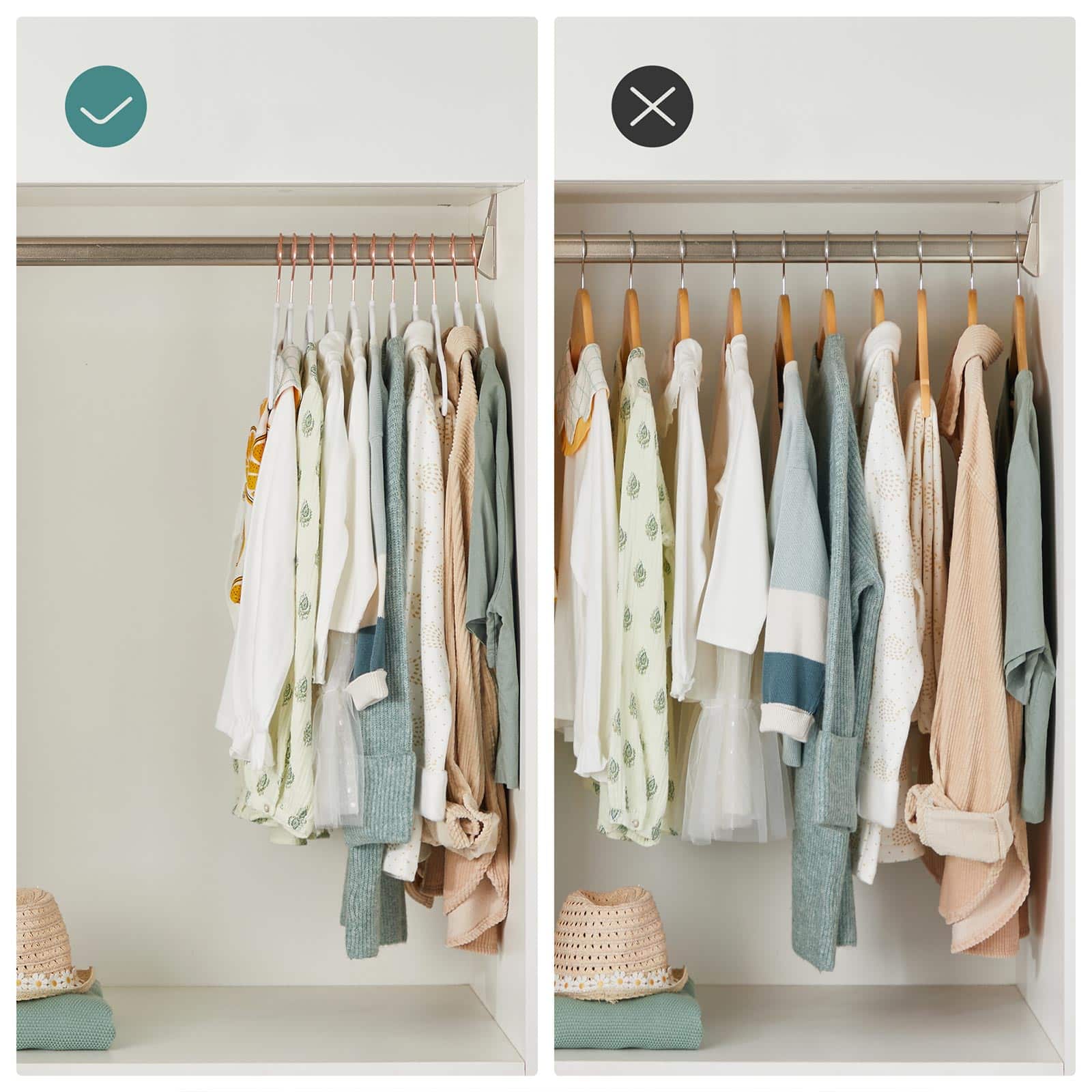 Samtbügel mit Haken in Roségold 50er Set-CRF027W01