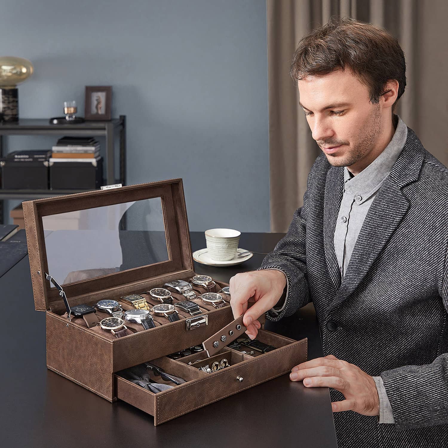 Uhrenbox mit Schublade-JWB012K01 Uhrenbox mit Schublade-JWB012K01