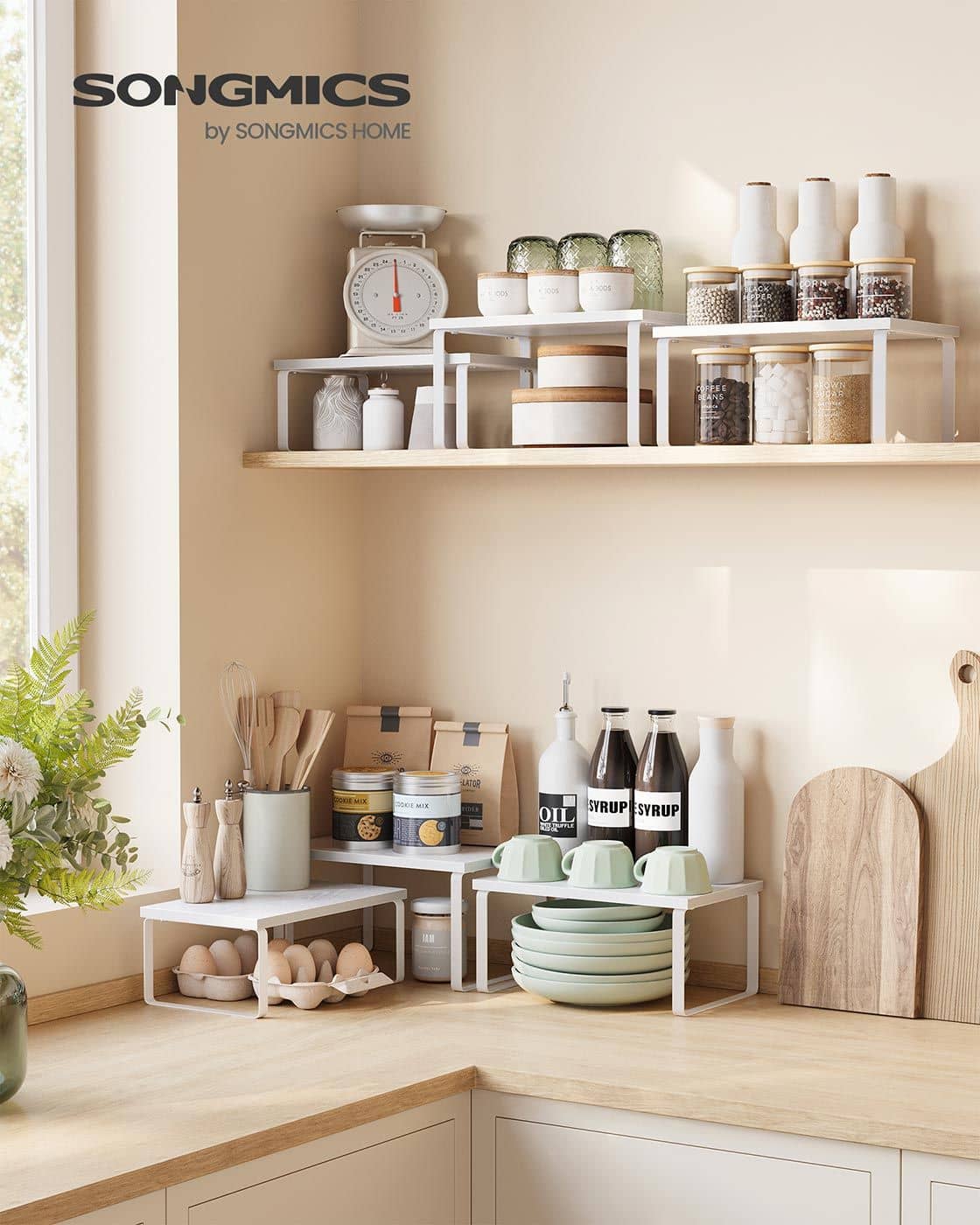 Gewürzregal 3er Set stapelbar und erweiterbar schneeweiß-mattweiß Gewürzregal 3er Set stapelbar und erweiterbar schneeweiß-mattweiß