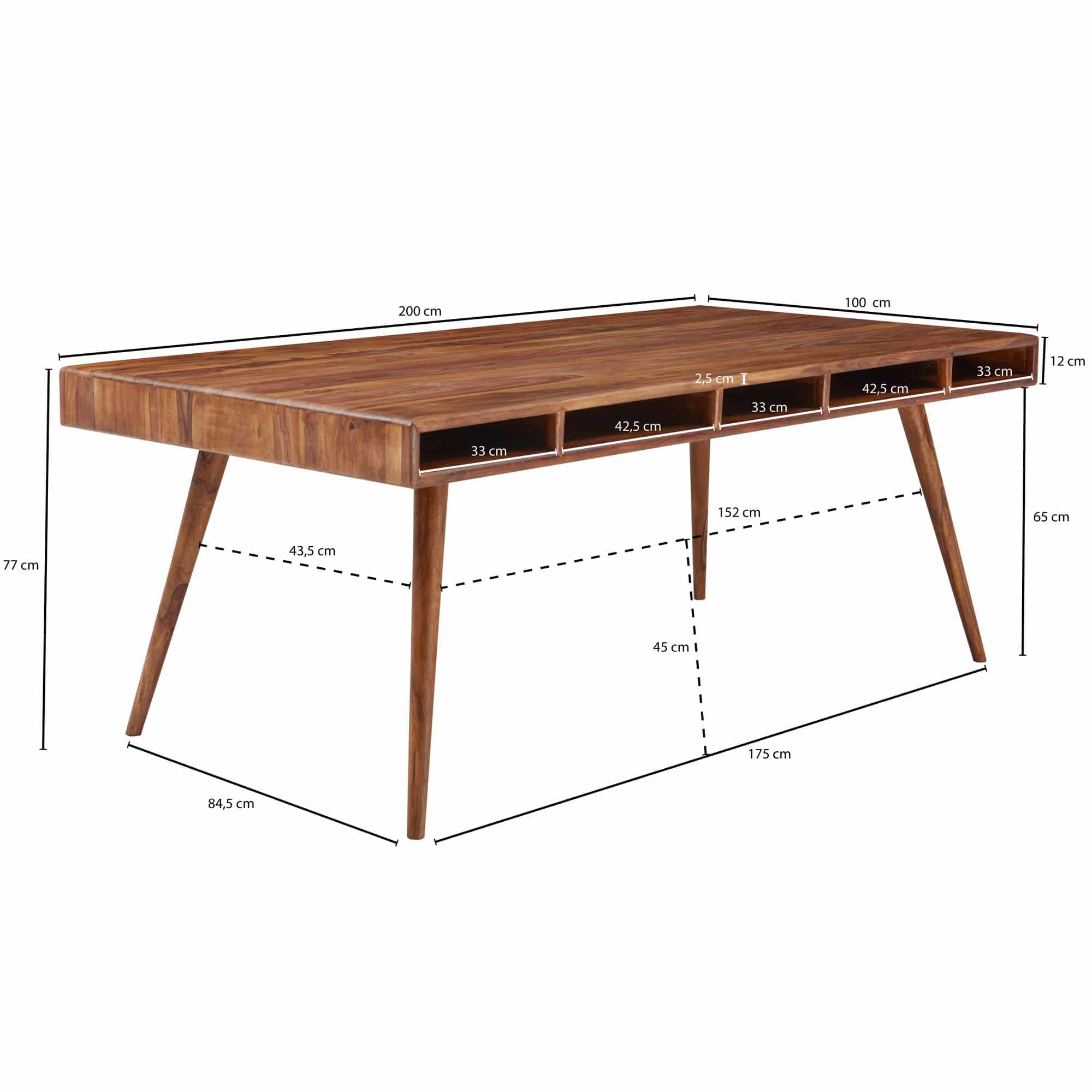 Esszimmertisch WL5.586 Sheesham 200x77x100 cm Massivholz Tisch Esszimmertisch WL5.586 Sheesham 200x77x100 cm Massivholz Tisch