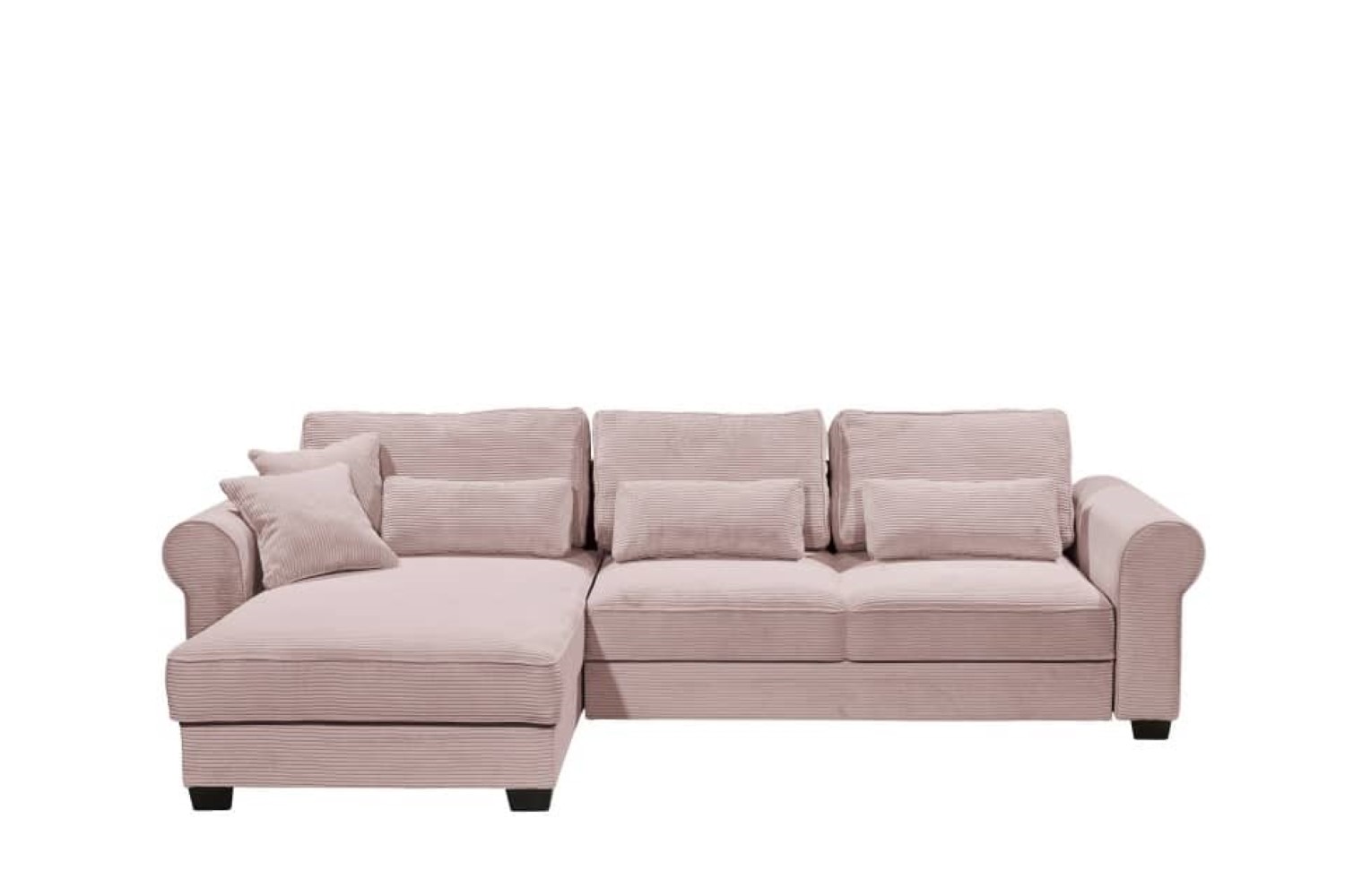 Ecksofa Angelina - Schlafsofa mit Bettkasten und Nosagfederung in Breitcord - ED Exciting Design