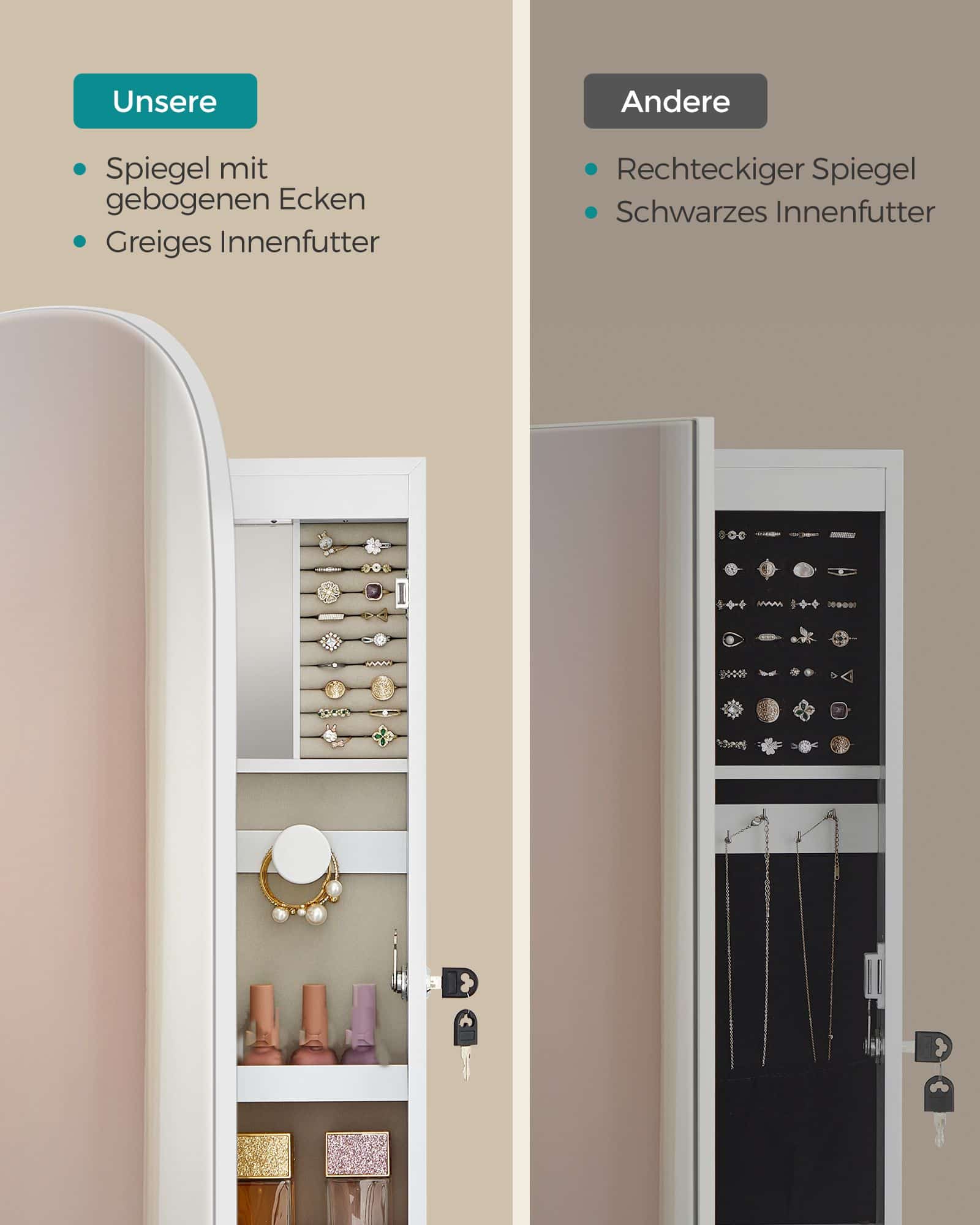 Wandschrank mit Spiegel Oberfläche in Weiß Wandschrank mit Spiegel Oberfläche in Weiß