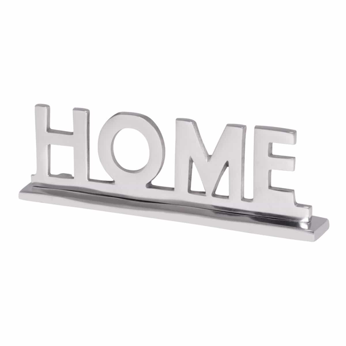 41681-WOHNLING-Deko-Skulptur-HOME-WL1-930-WL1-930_5 Home Deko Schriftzug Design Wohnzimmer Ess-Tisch- Dekoration Wohnung Alu Aluminium Wohndeko Silber 22 cm