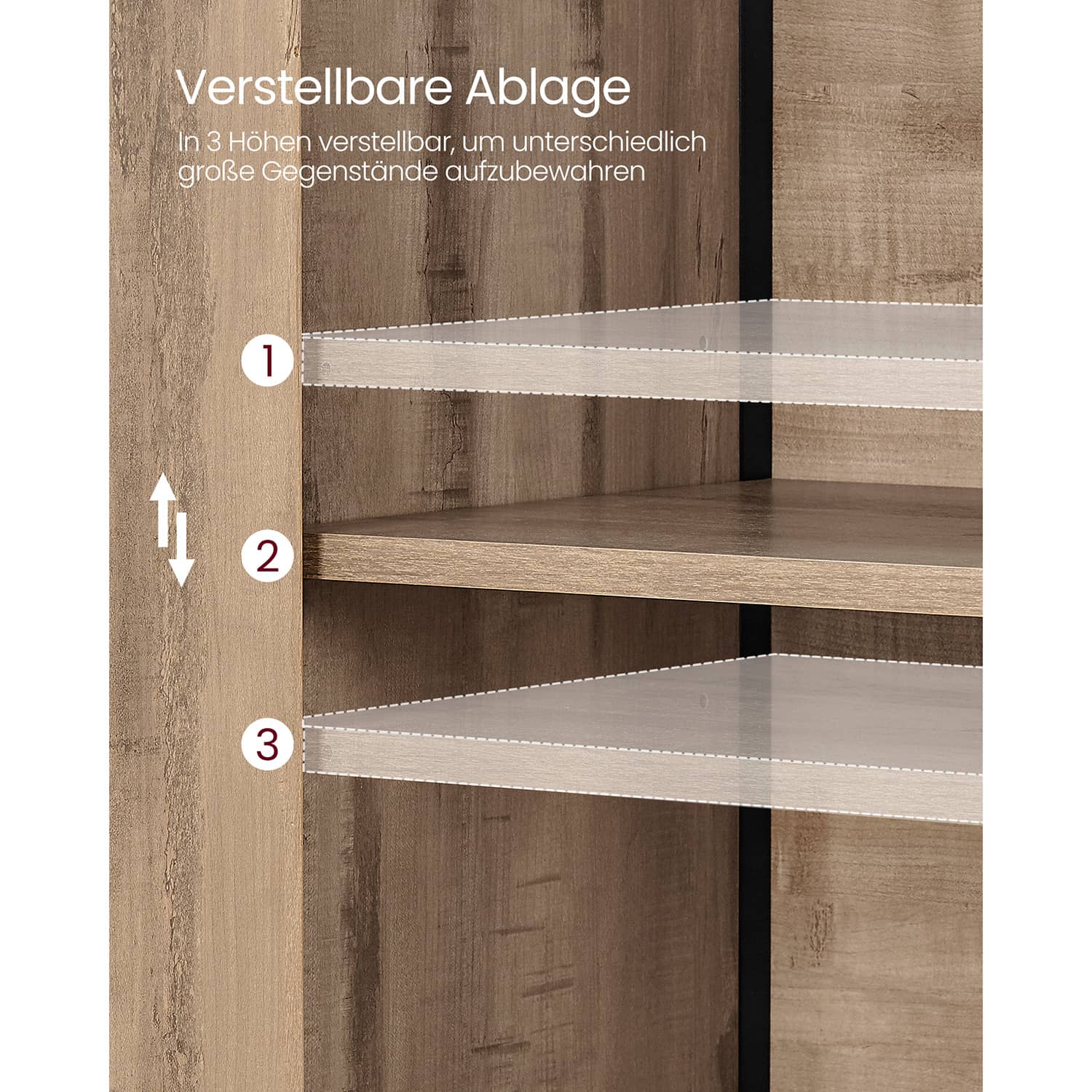 Küchenschrank mit verstellbaren Ablagen eichenbraun-schwarz-LSC066B50 Küchenschrank mit verstellbaren Ablagen eichenbraun-schwarz-LSC066B50