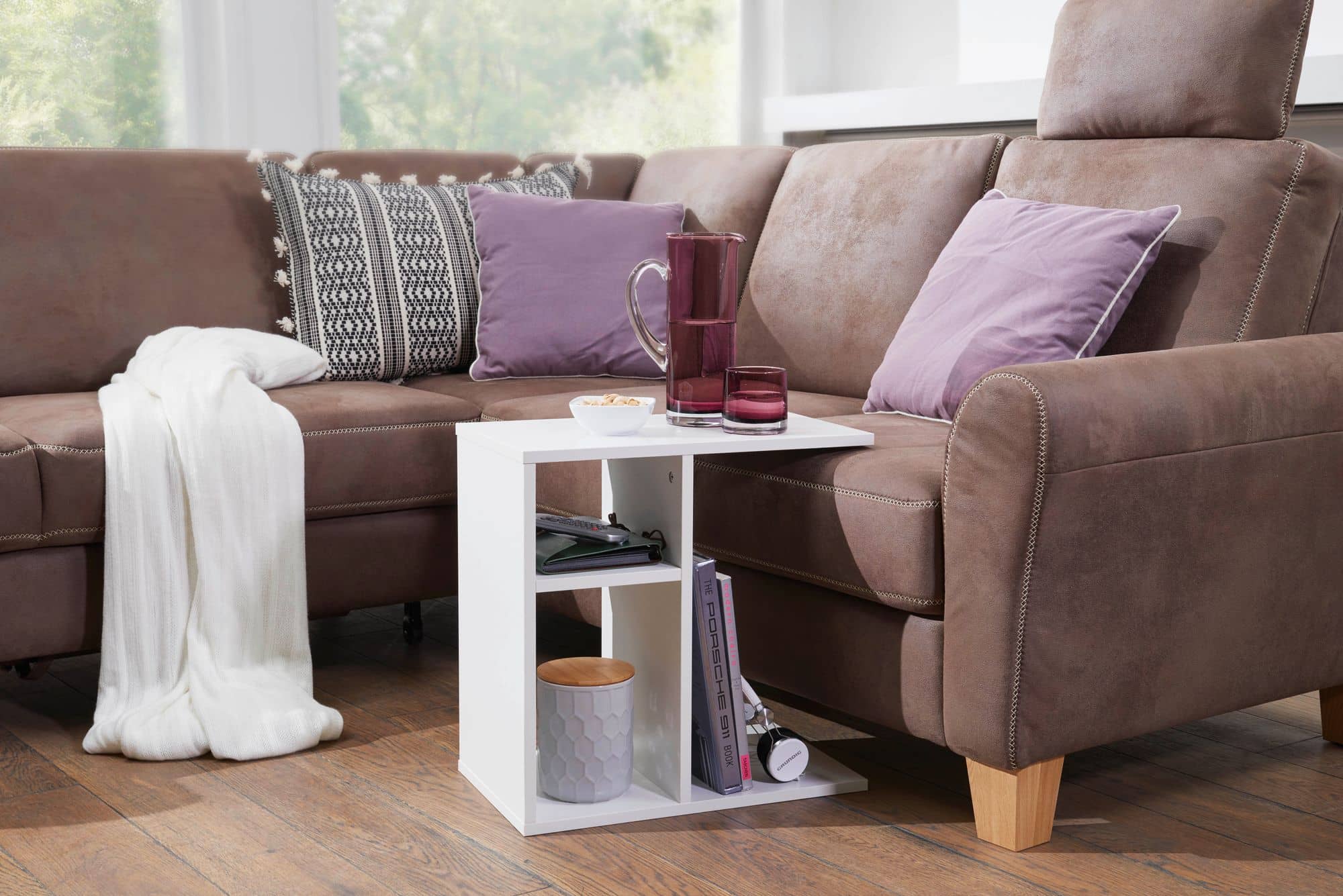 45973-WOHNLING-Beistelltisch-50x30x50-cm-Weiss-WL_2 Beistelltisch 50x50x30 cm Holz Weiß Design Anstelltisch Sofa