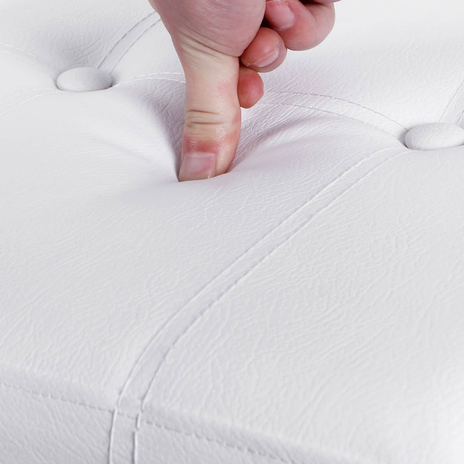 Sitztruhe 76 cm Kunstleder Weiß-LSF106 Sitztruhe 76 cm Kunstleder Weiß-LSF106