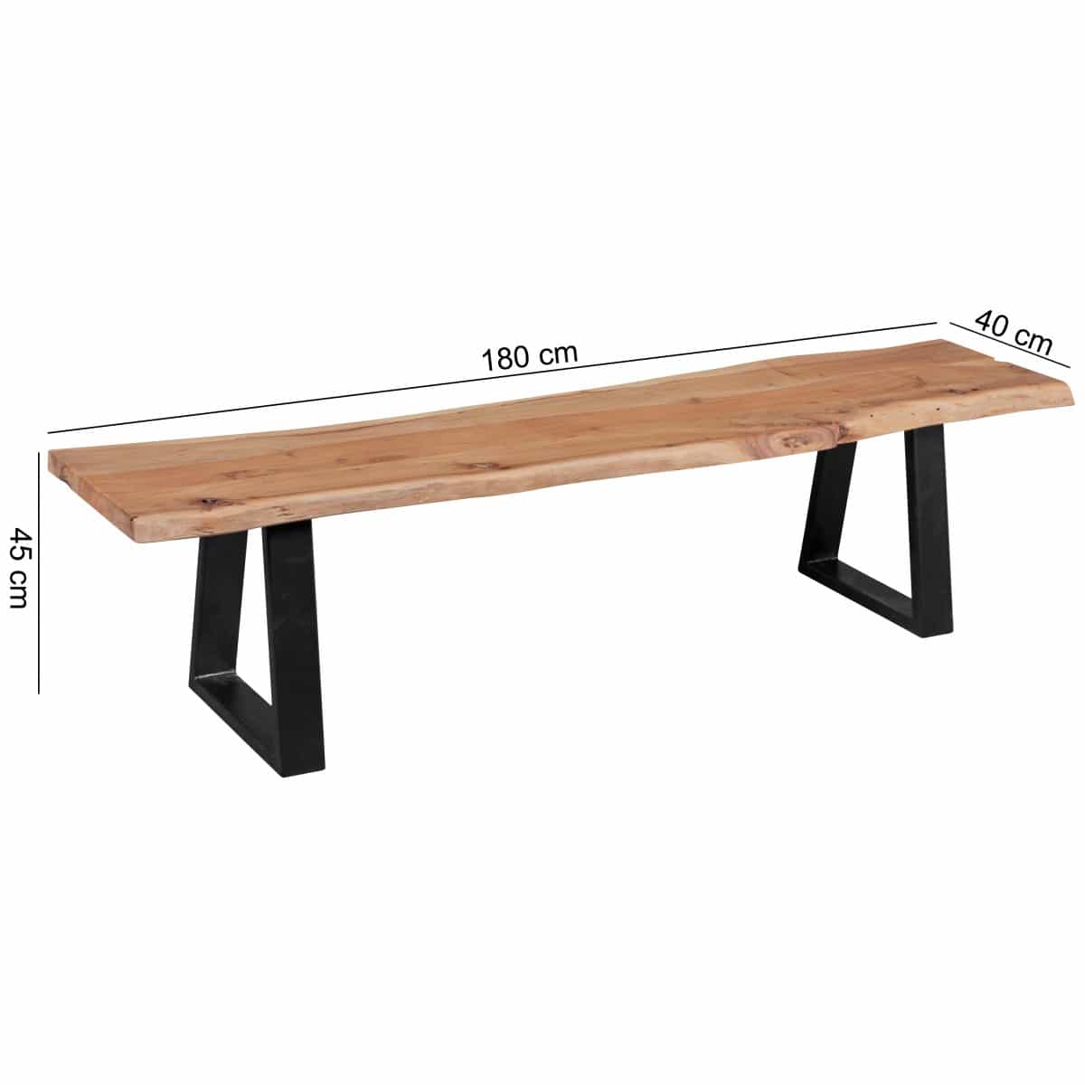 40884-WOHNLING-Baumstamm-Esszimmerbank-180-cm-WL1_2 Esszimmer-Bank GAYA Baumstamm Massivholz Akazie 180 x 45 x 40 cm