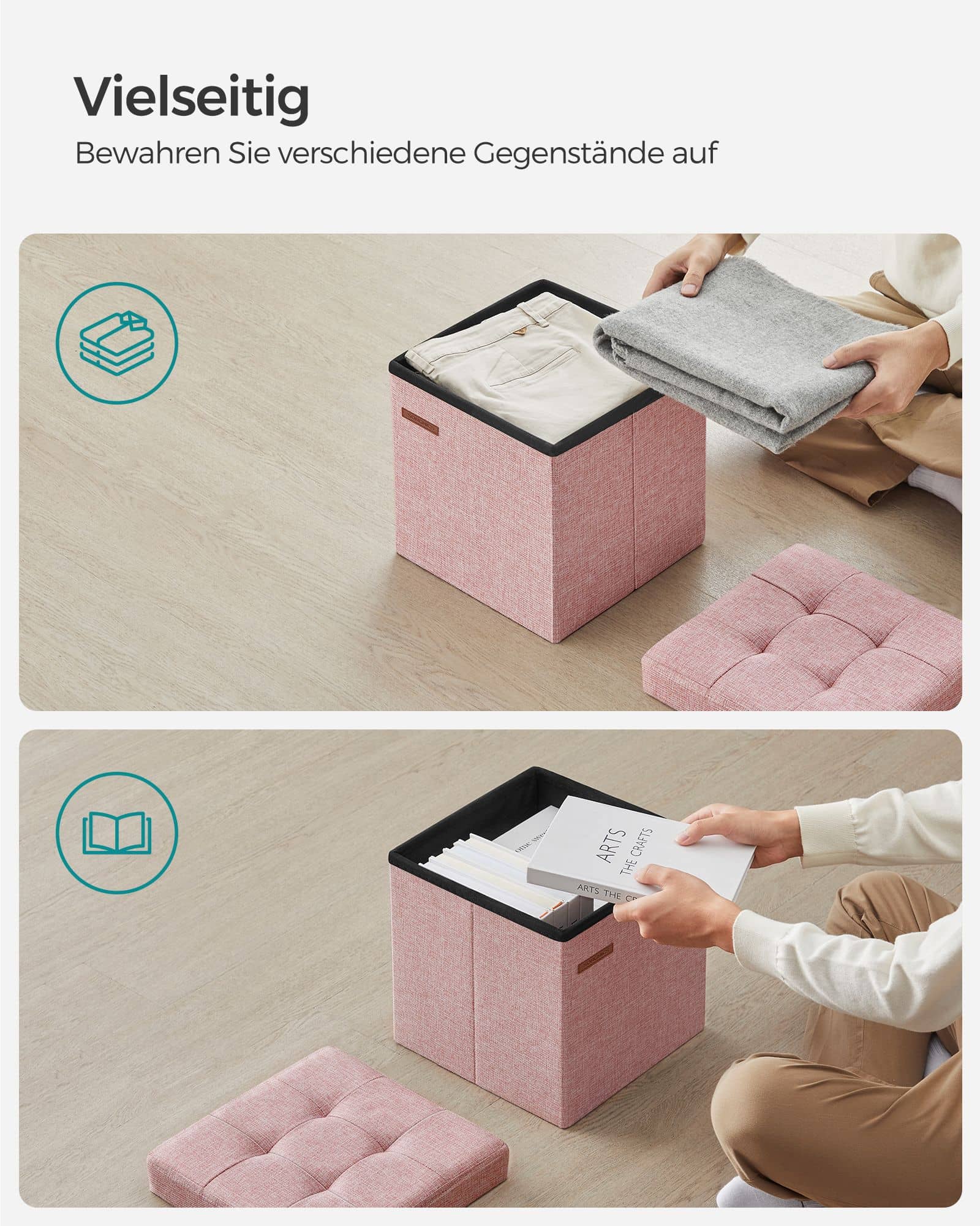 30 cm Sitzbank mit Stauraum pastellrosa-LSF028R01 30 cm Sitzbank mit Stauraum pastellrosa-LSF028R01