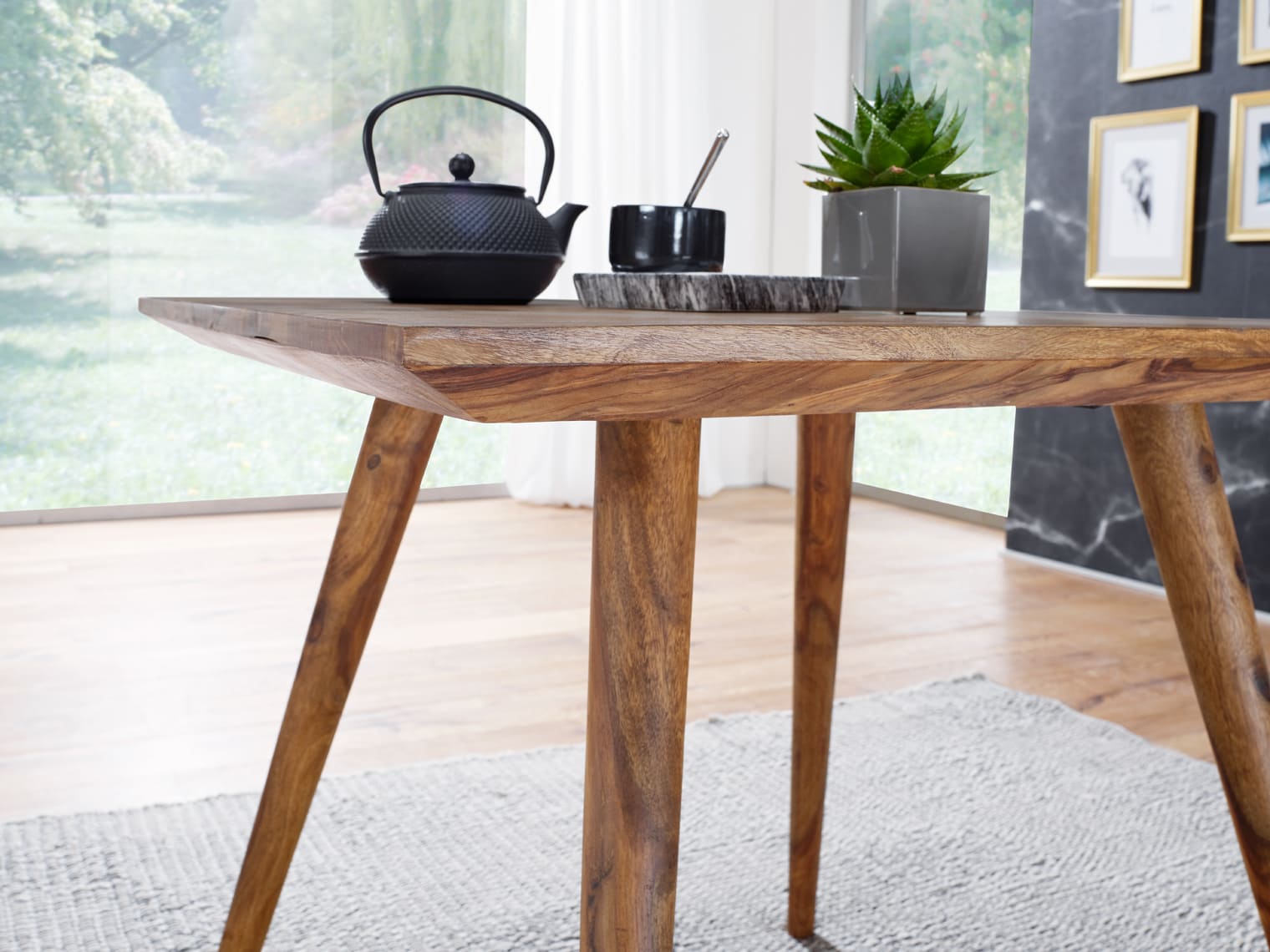 41906-WOHNLING-Esszimmertisch-REPA-80-x-80-x-76-cm Esszimmertisch REPA 80 x 80 x 76 cm Sheesham rustikal Massiv-Holz