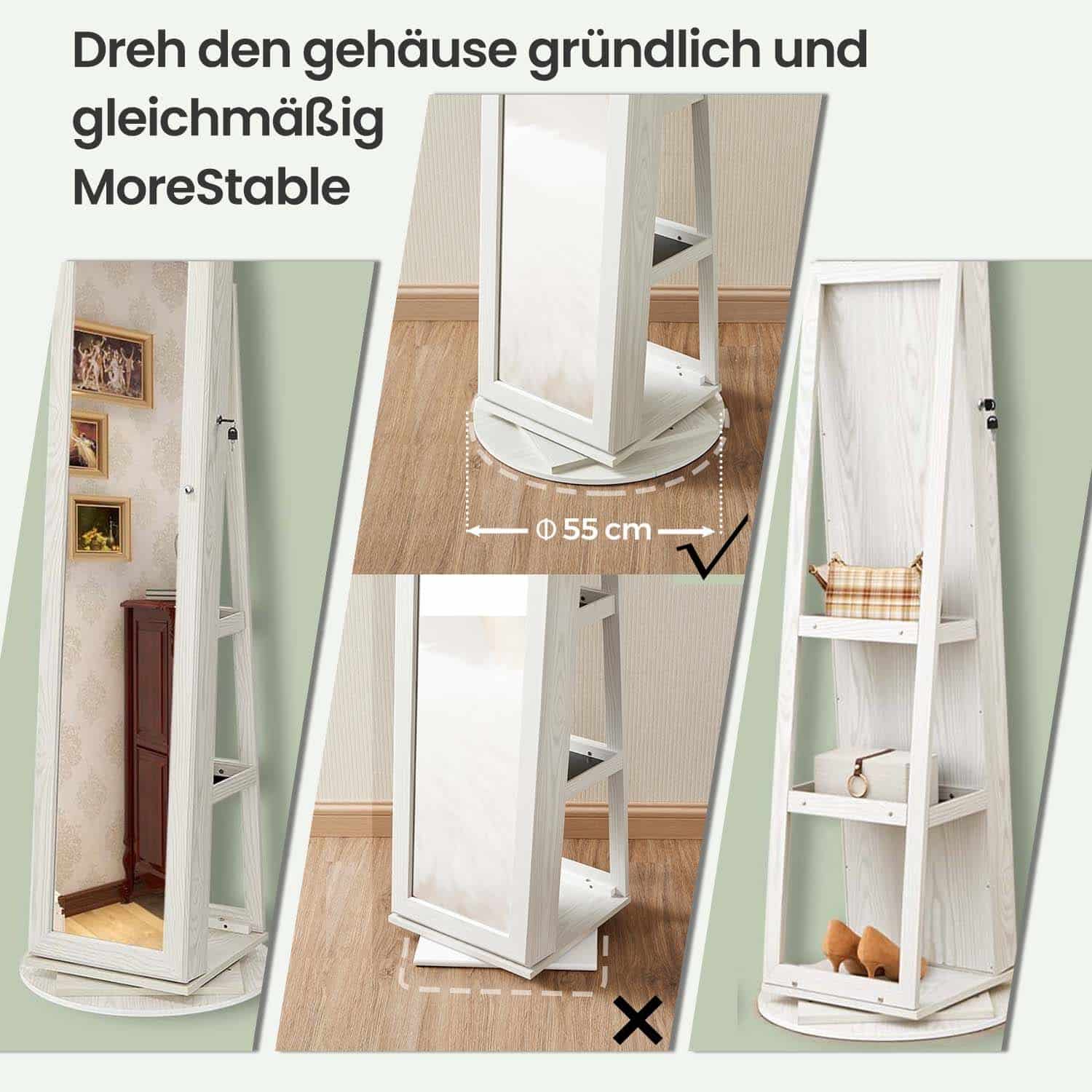 Schmuckschrank, Standspiegel, Spiegelschrank Schmuckschrank, Standspiegel, Spiegelschrank