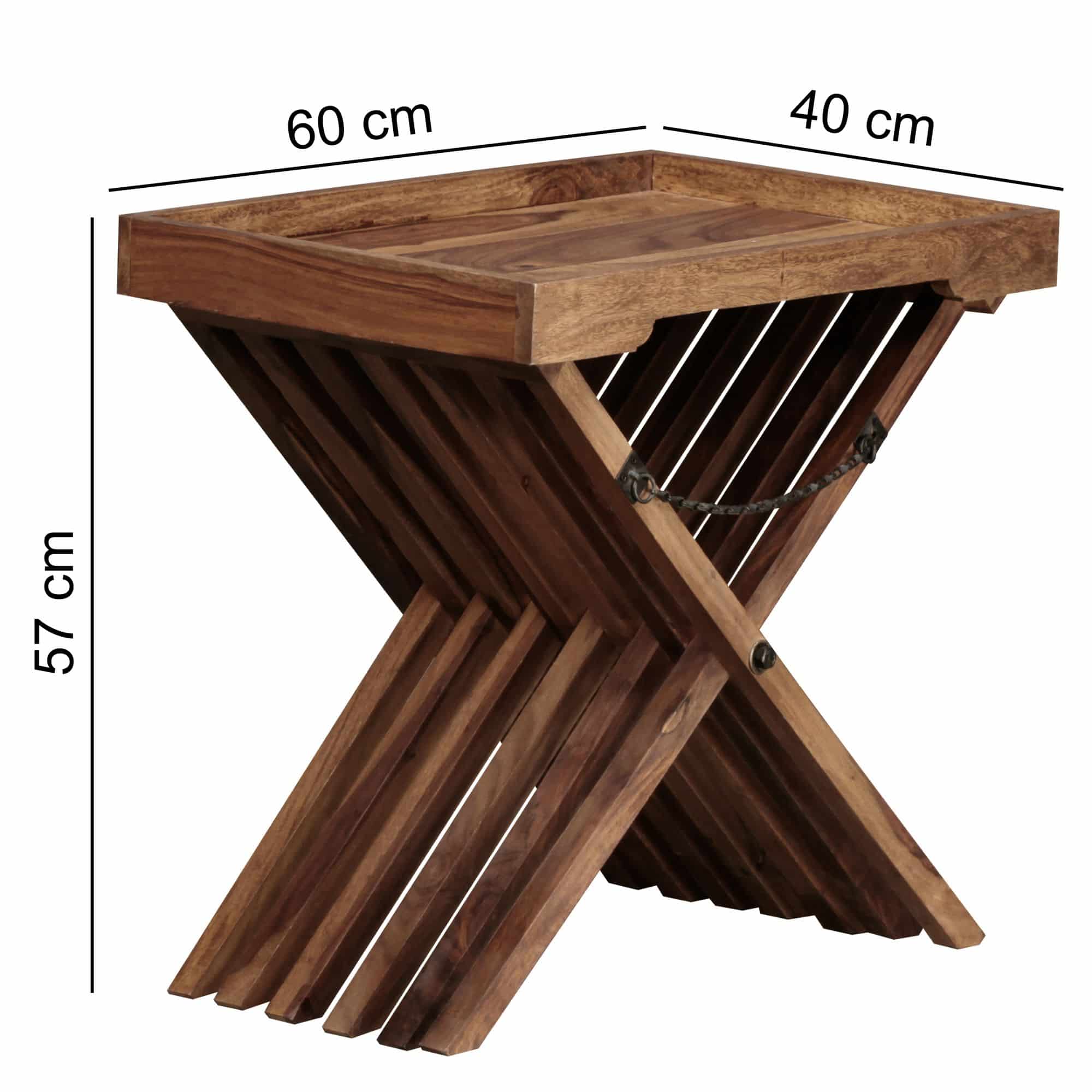 40306-WOHNLING-Beistelltisch-MUMBAI-Massivholz-Sh_2SYUG8hxZRsjEy Beistelltisch MUMBAI Massivholz Sheesham Design Klapptisch Serviertablett und Tisch-Gestell klappbar Landhaus-Stil