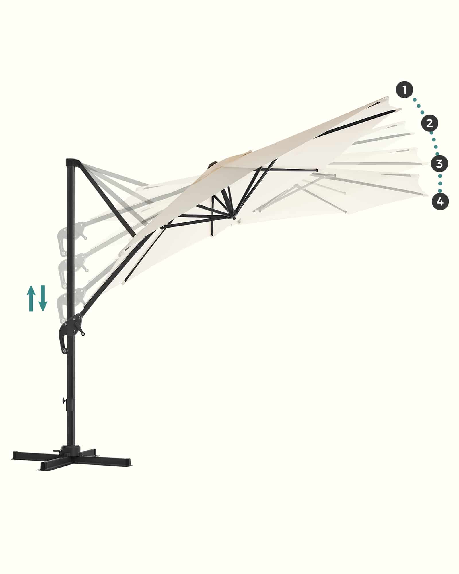 Ampelschirm Sonnenschirm beige