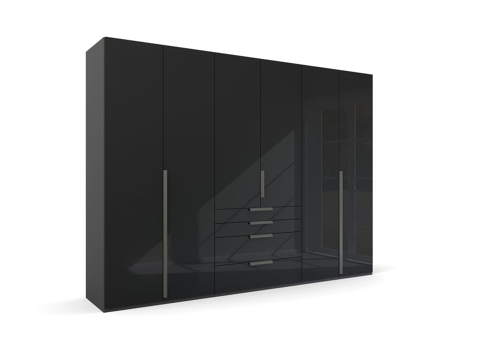 6-türiger Kleiderschrank Purisma von rauch mit Glasfront - In alpinweiß, seidengrau und graphit 6-türiger Kleiderschrank Purisma von rauch mit Glasfront - In alpinweiß, seidengrau und graphit