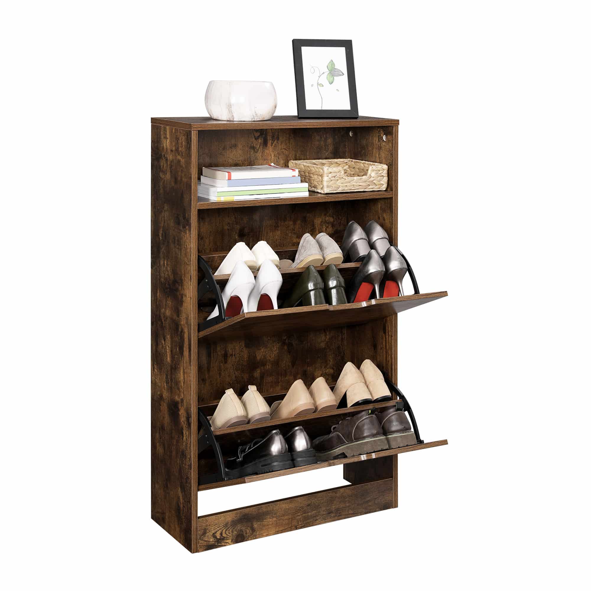 Schuhschrank mit 2 Klappen Vintagebraun-B34LBC040X01 Schuhschrank mit 2 Klappen Vintagebraun-B34LBC040X01