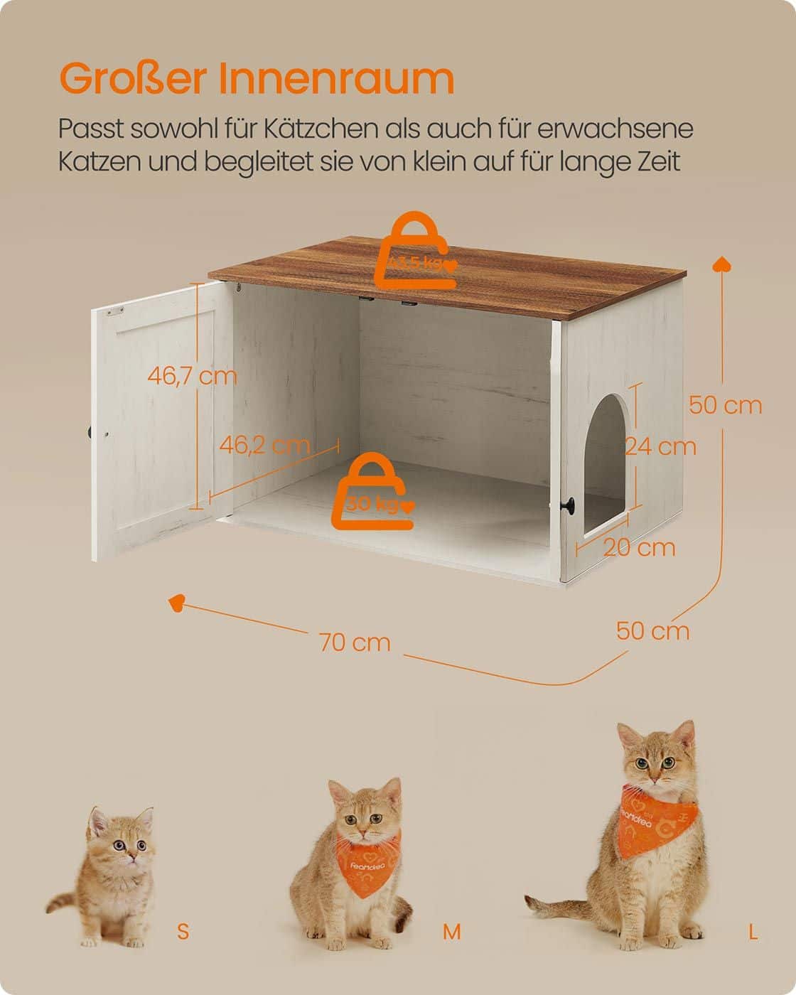 Katzenklo-Schrank mit Türen