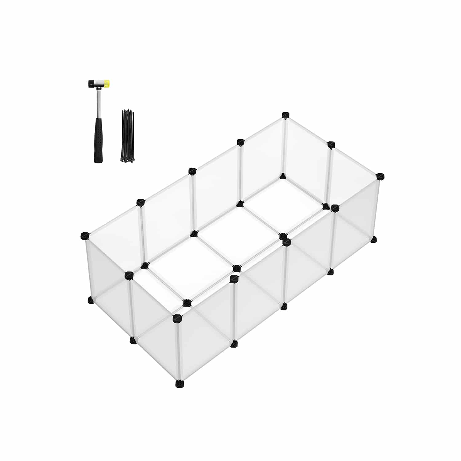 Freigehege mit Bodenplatten aus Kunststoff weiß-LPC001W01 Freigehege mit Bodenplatten aus Kunststoff weiß-LPC001W01