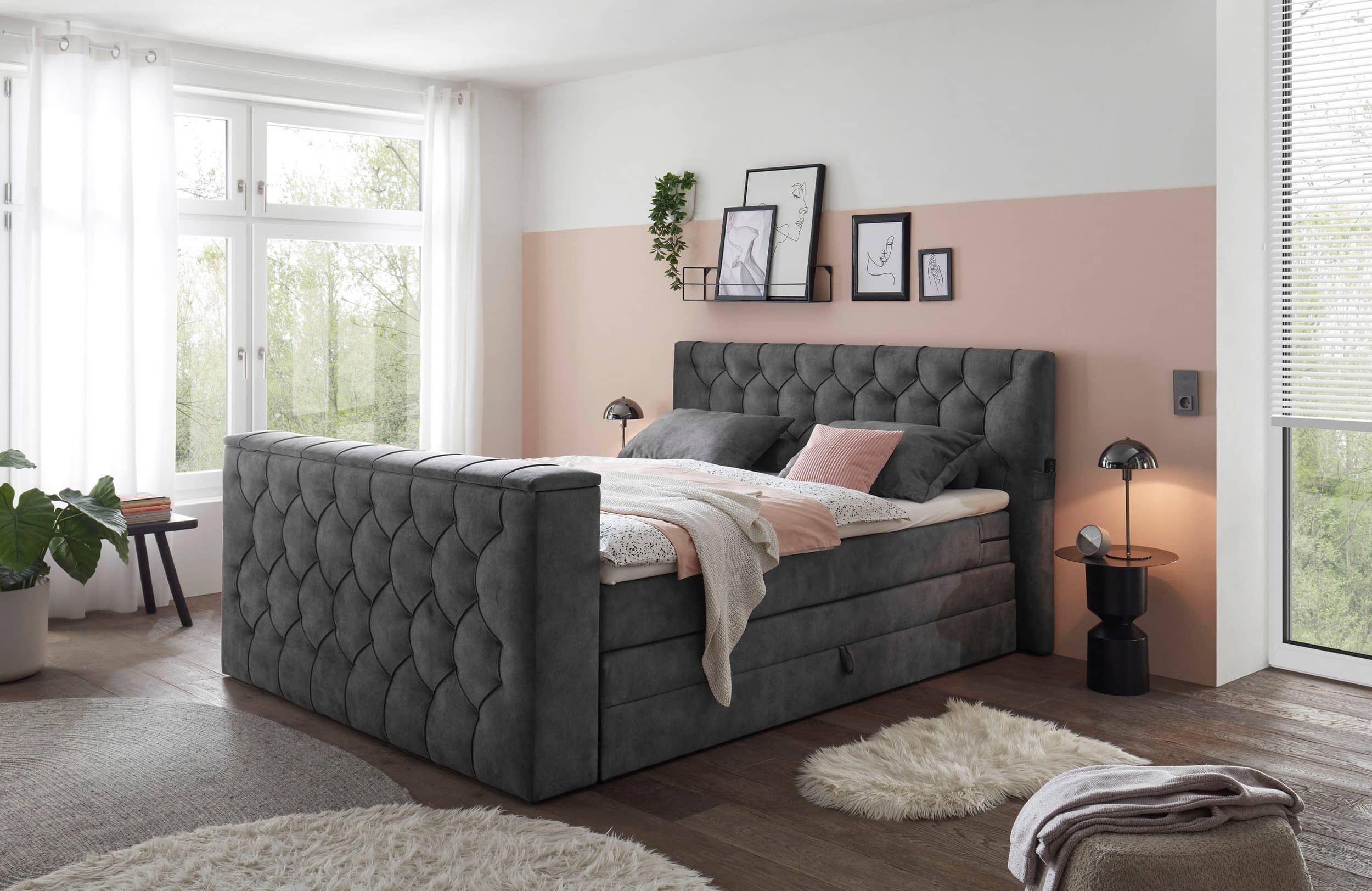 Boxspringbett Springdale - motorisierter TV-Halterung, geräumigem Bettkasten und Duo-Wendematratze H3/H4 - ED Exciting Design Boxspringbett Springdale - motorisierter TV-Halterung, geräumigem Bettkasten und Duo-Wendematratze H3/H4 - ED Exciting Design