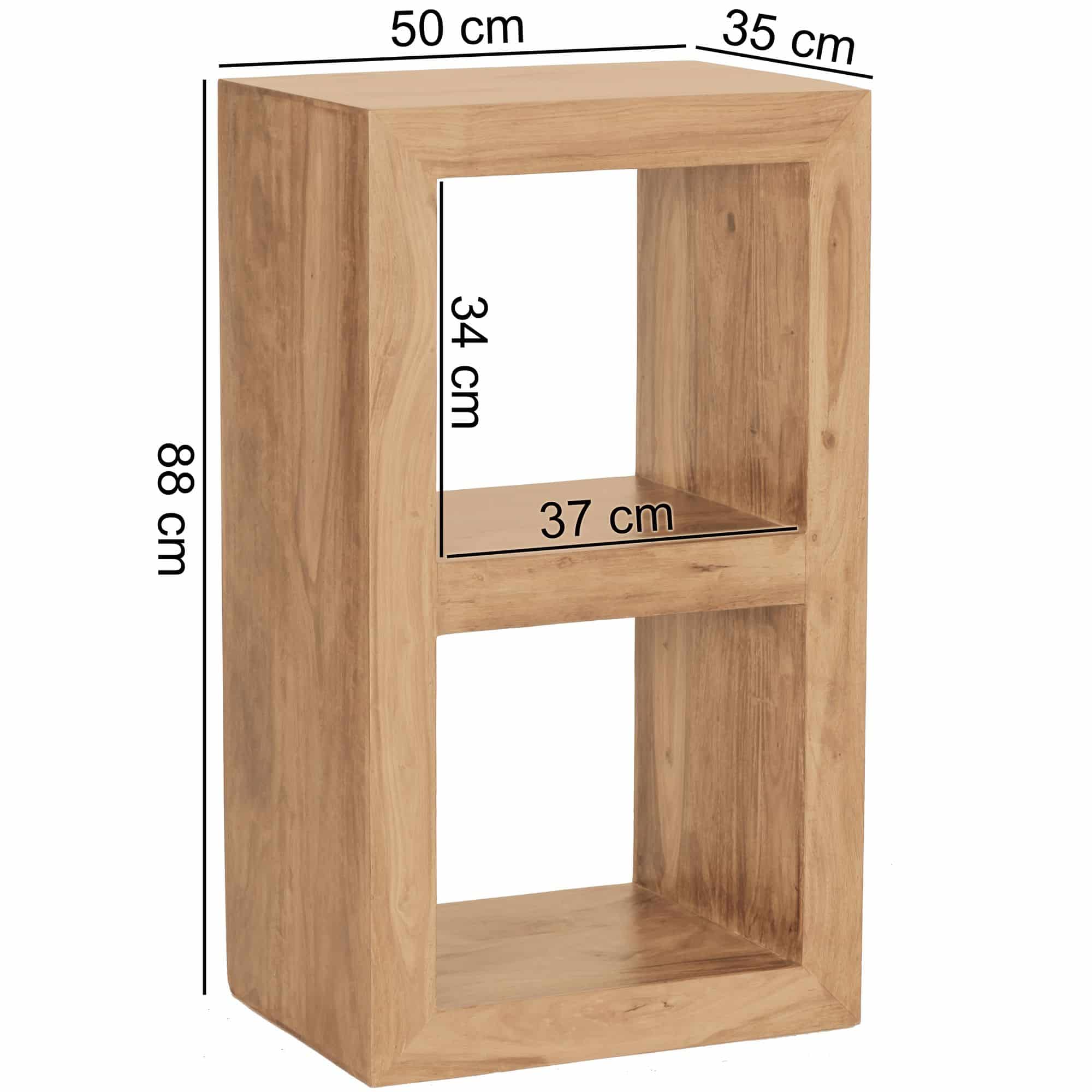 Standregal MUMBAI Massivholz Akazie 88 cm hoch 2 Böden Design Holz-Regal Naturprodukt Beistelltisch Landhaus-Stil Standregal MUMBAI Massivholz Akazie 88 cm hoch 2 Böden Design Holz-Regal Naturprodukt Beistelltisch Landhaus-Stil