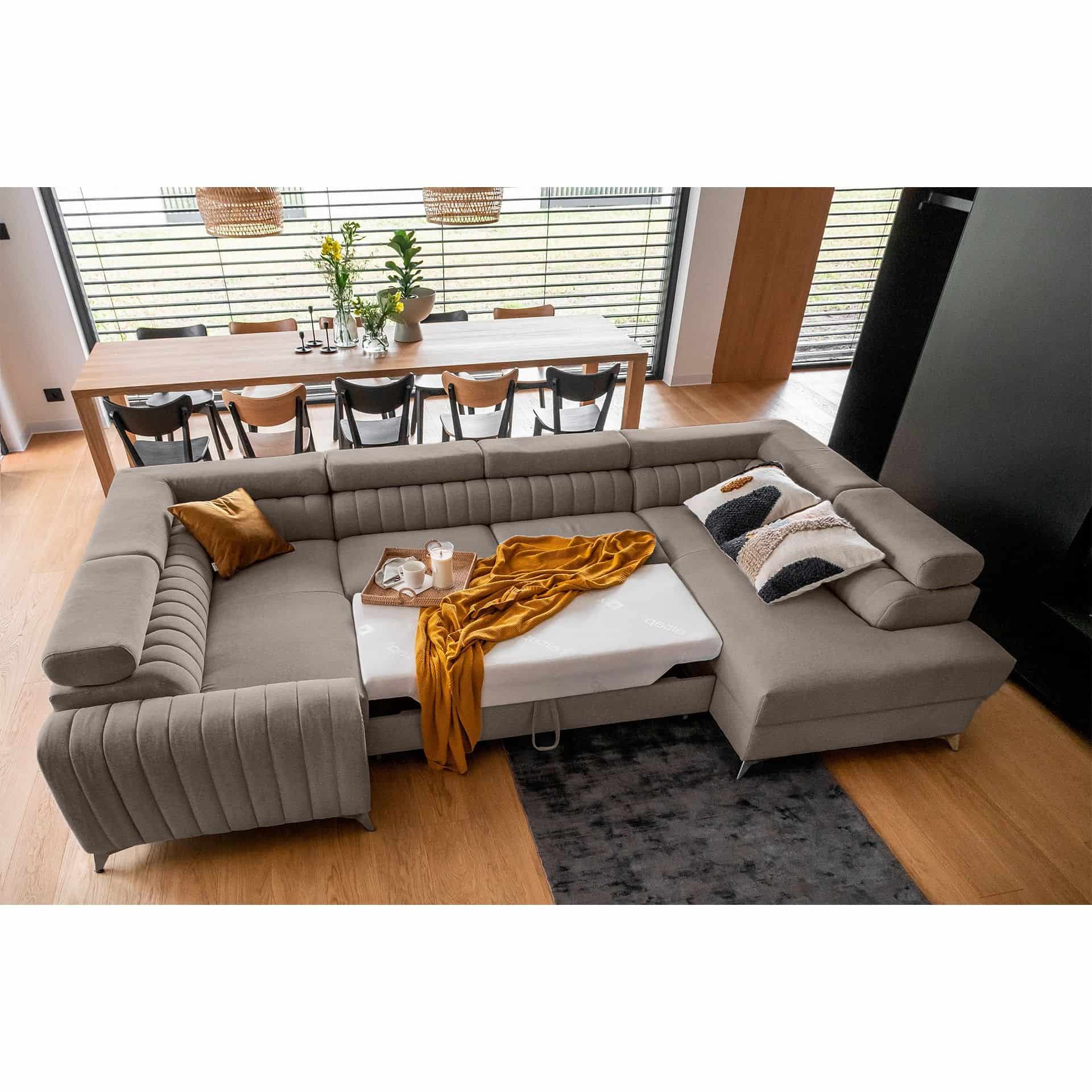 Louis Wohnlandschaft mit Schlaffunktion & Bettkasten - Poco-Stoff Louis Wohnlandschaft mit Schlaffunktion & Bettkasten - Poco-Stoff