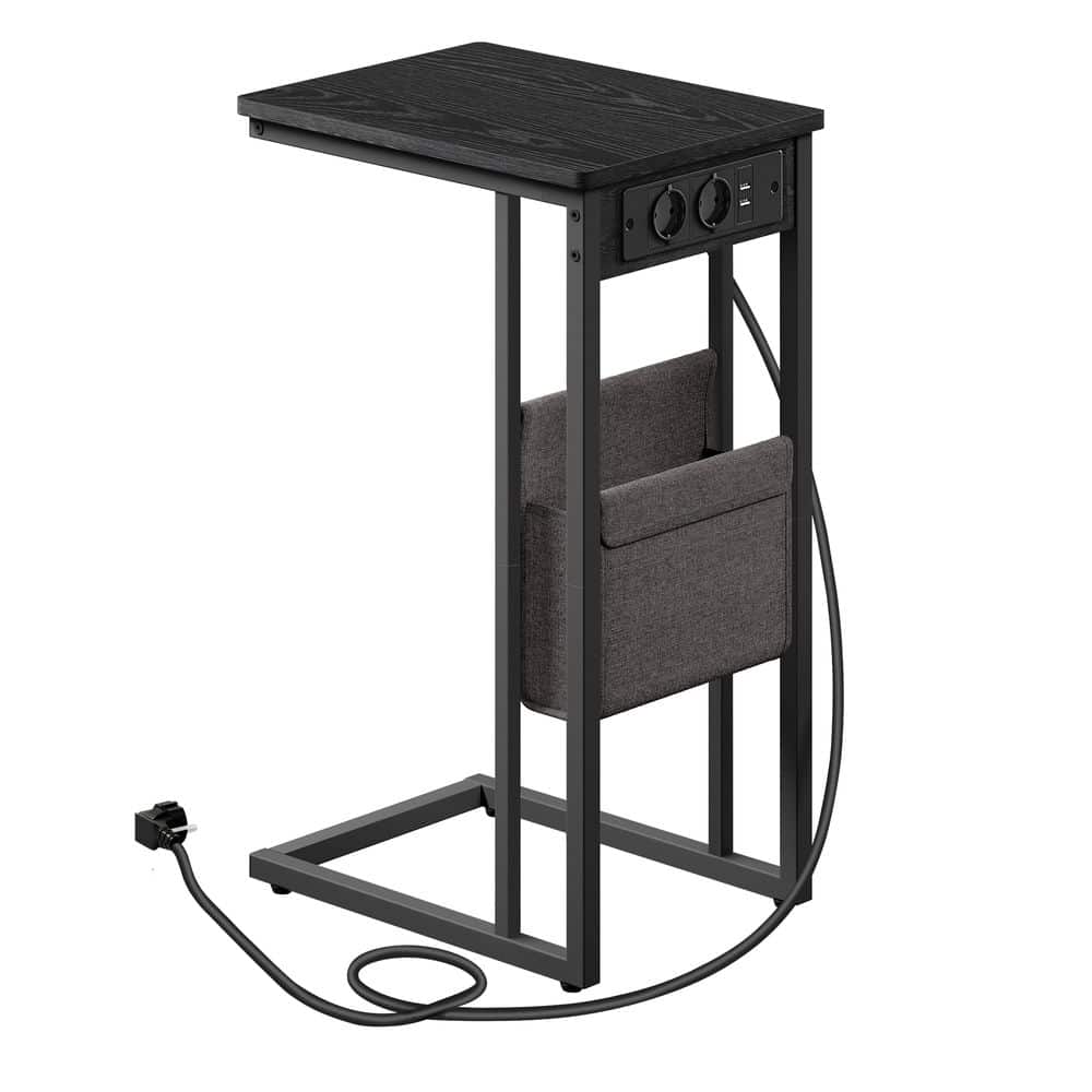 Beistelltisch, c-förmiger Nachttisch mit Ladestation, für kleine Räume Beistelltisch, c-förmiger Nachttisch mit Ladestation, für kleine Räume