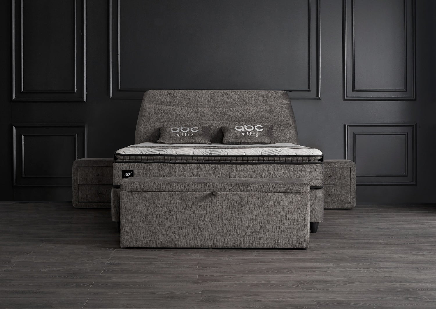 Boxspringbett Carlos in grau 140 x 200 - ABC Bedding Boxspringbett Carlos in grau 140 x 200 - ABC Bedding