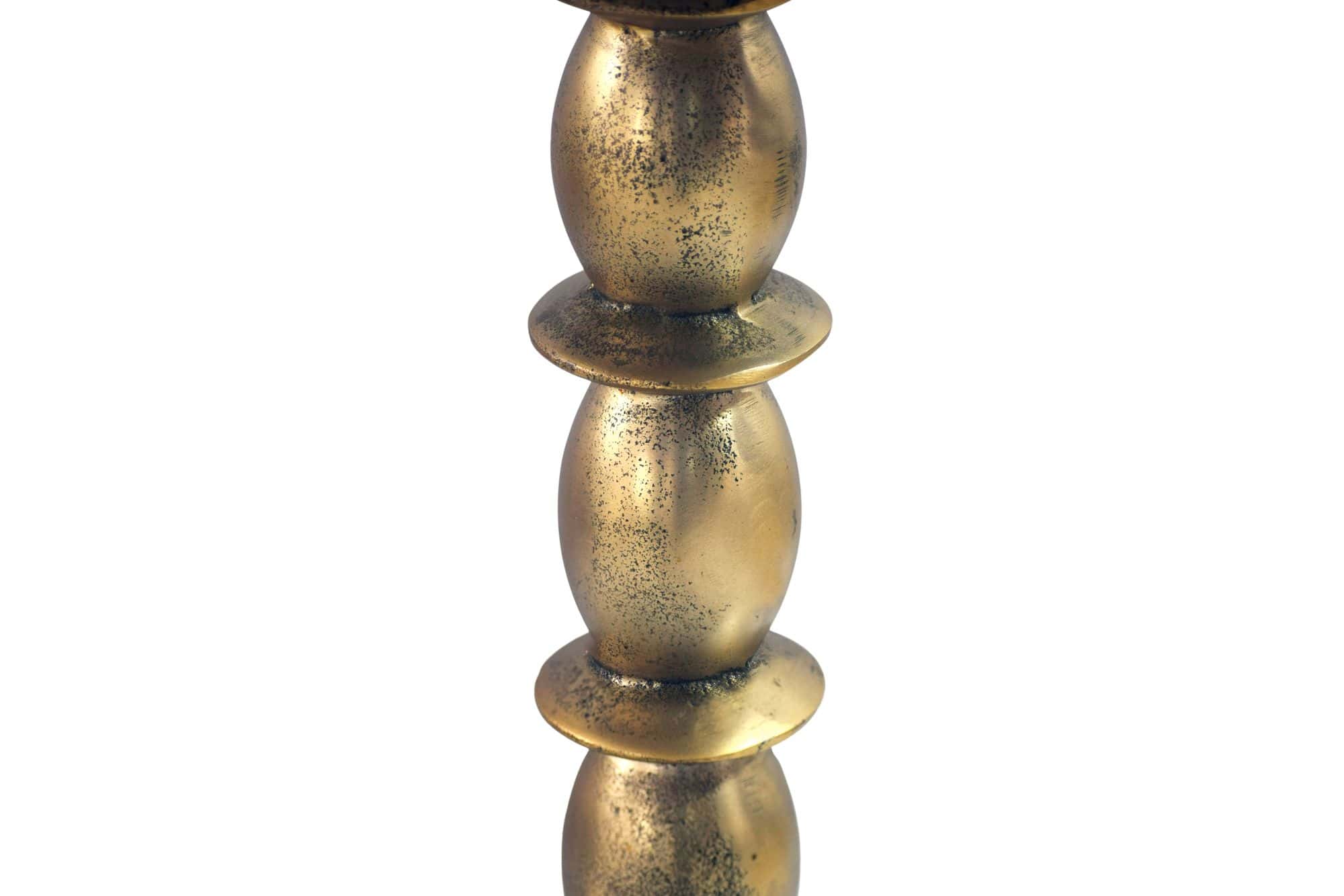 Beistelltisch Gold 40cm Aluminium Tisch Rund - Anstelltisch Raw Finish - Design Wohnzimmertisch Dekotisch - Metalltisch Orientalisch Modern - Sofatisch Couchtisch Handmade