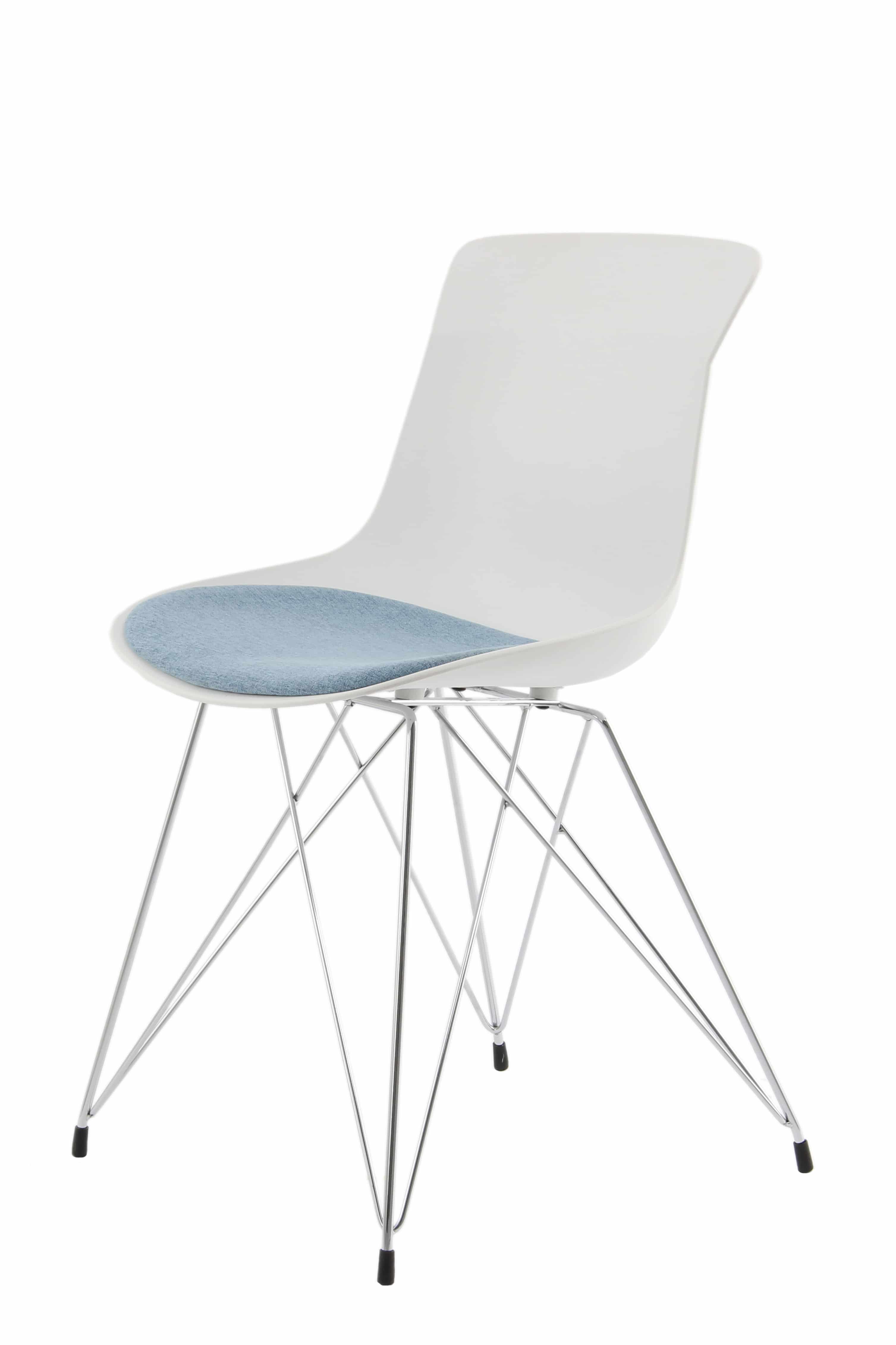 Stuhl Emily 110 2er-Set Weiß / Hellblau