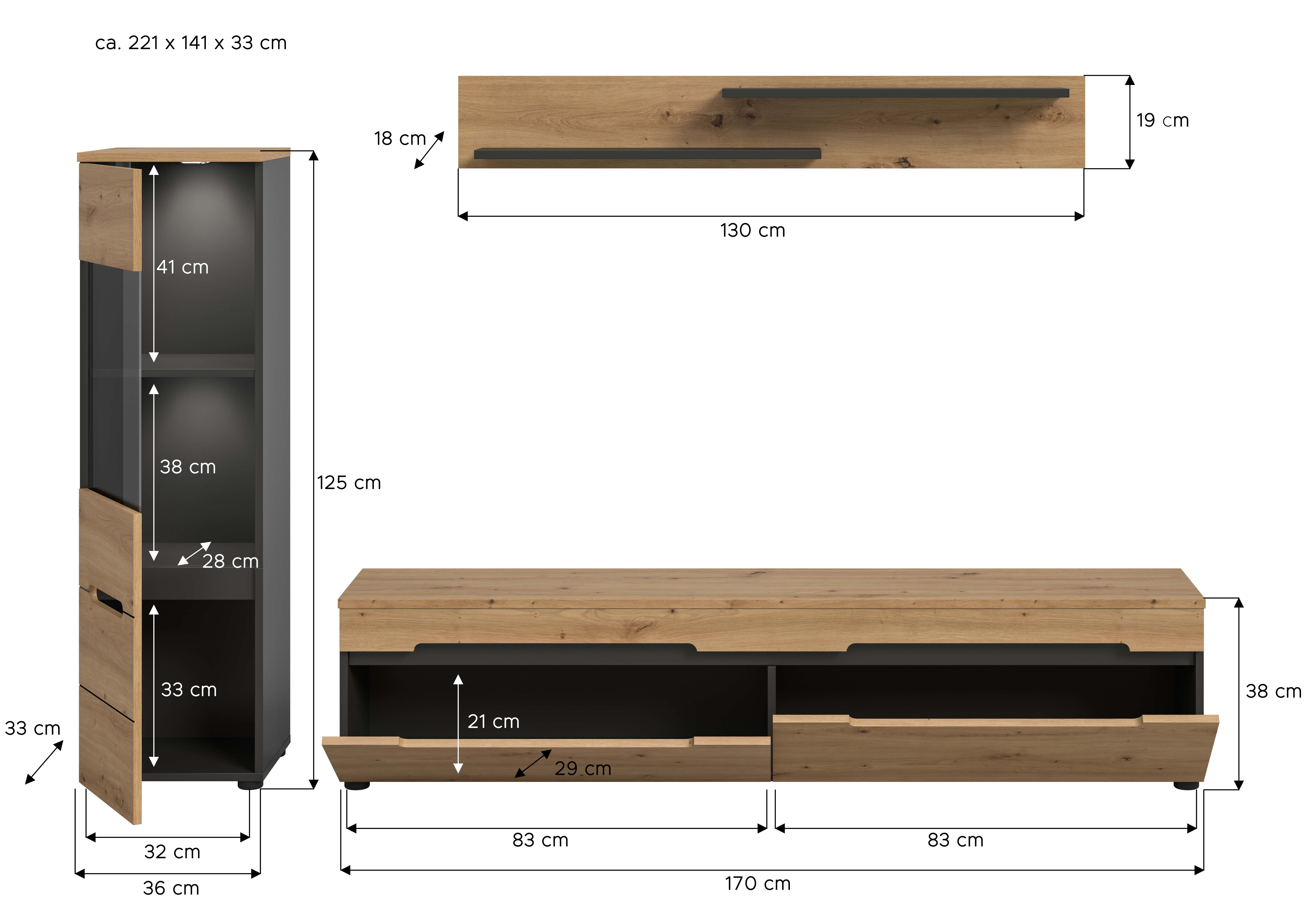 Canu Wohnkombination inkl Beleuchtung
