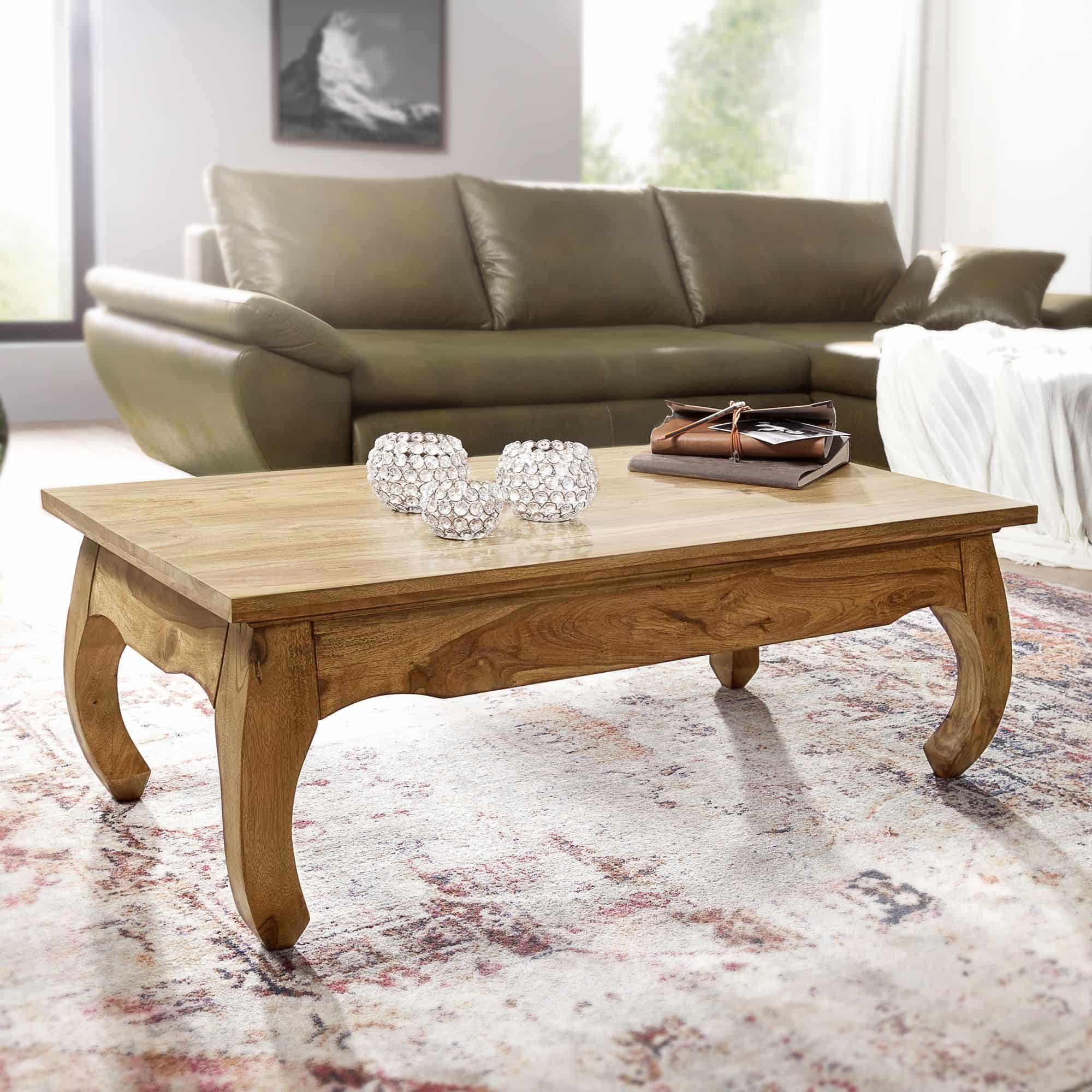 Couchtisch Massiv-Holz Akazie 110 cm breit Wohnzimmer-Tisch Design Natur-Produkt Landhaus-Stil Beistelltisch Couchtisch Massiv-Holz Akazie 110 cm breit Wohnzimmer-Tisch Design Natur-Produkt Landhaus-Stil Beistelltisch