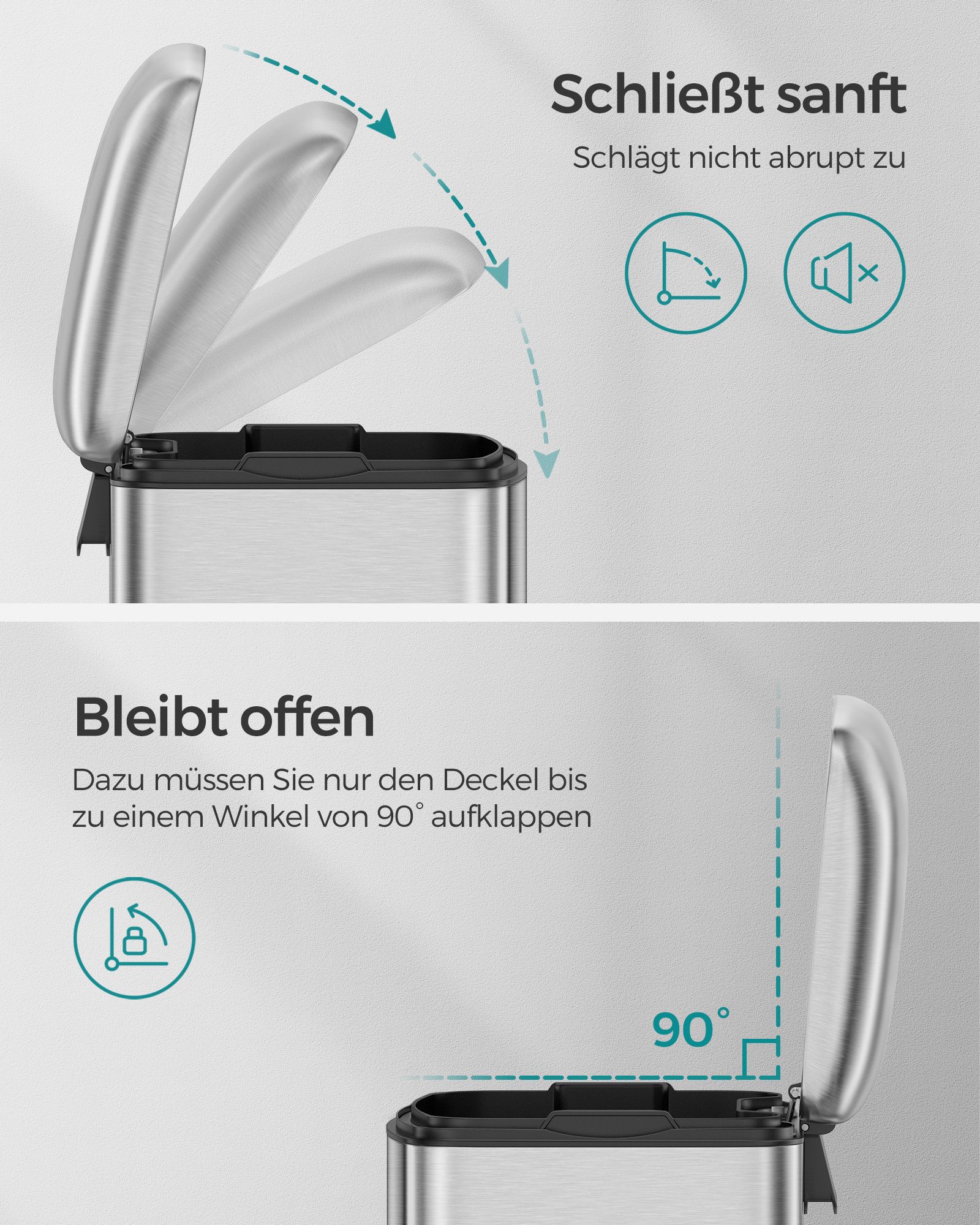 Mülleimer 30 L Edelstahl-LTB01L Mülleimer 30 L Edelstahl-LTB01L